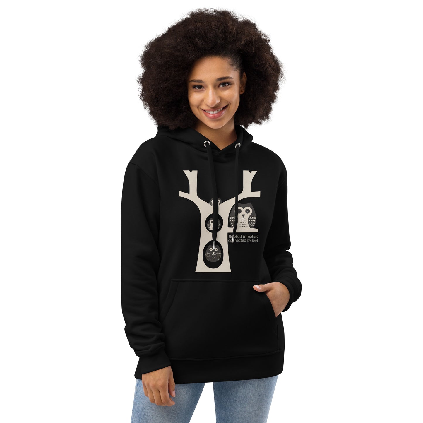 Premium Eco Hoodie – OwlNest Sustainable Fashion USA | Family Day Edition Black Dudeily