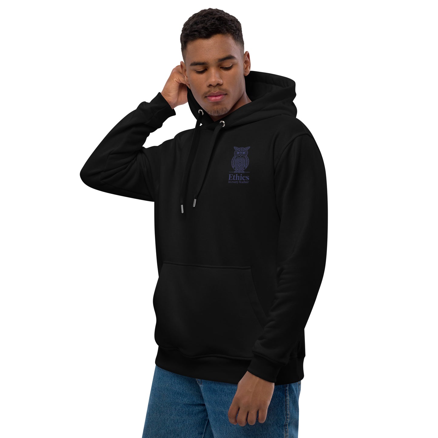Owl Embroidered Premium Eco Hoodie – "Ethics in Every Feather" Sustainable Fashion Dudeily