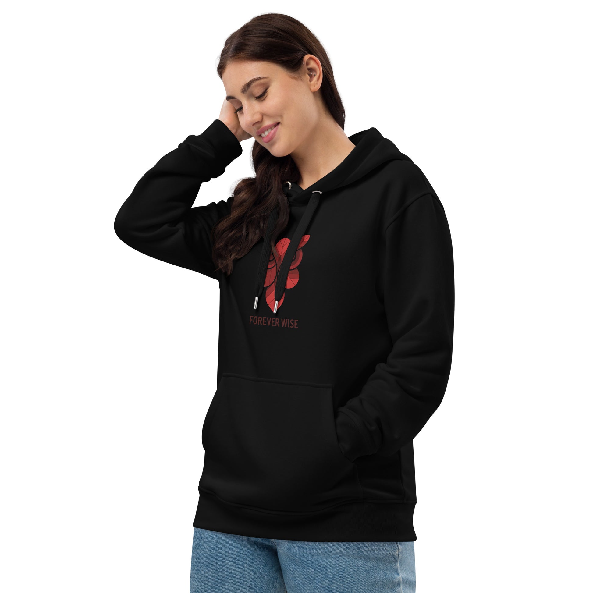 Premium Eco Hoodie: 'Forever Wise' in Fall | Sustainable Owl Fashion USA Dudeily