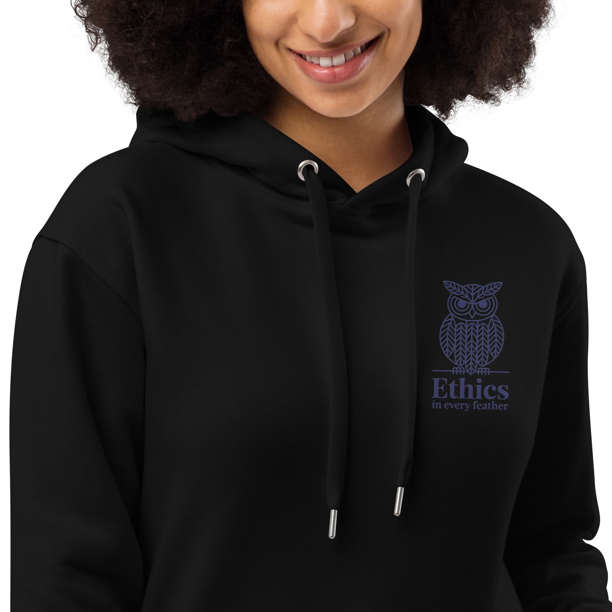 Owl Embroidered Premium Eco Hoodie – "Ethics in Every Feather" Sustainable Fashion Dudeily