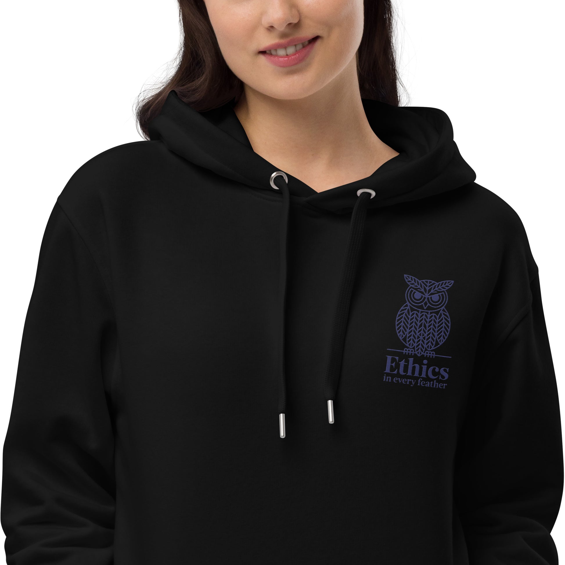 Owl Embroidered Premium Eco Hoodie – "Ethics in Every Feather" Sustainable Fashion Dudeily