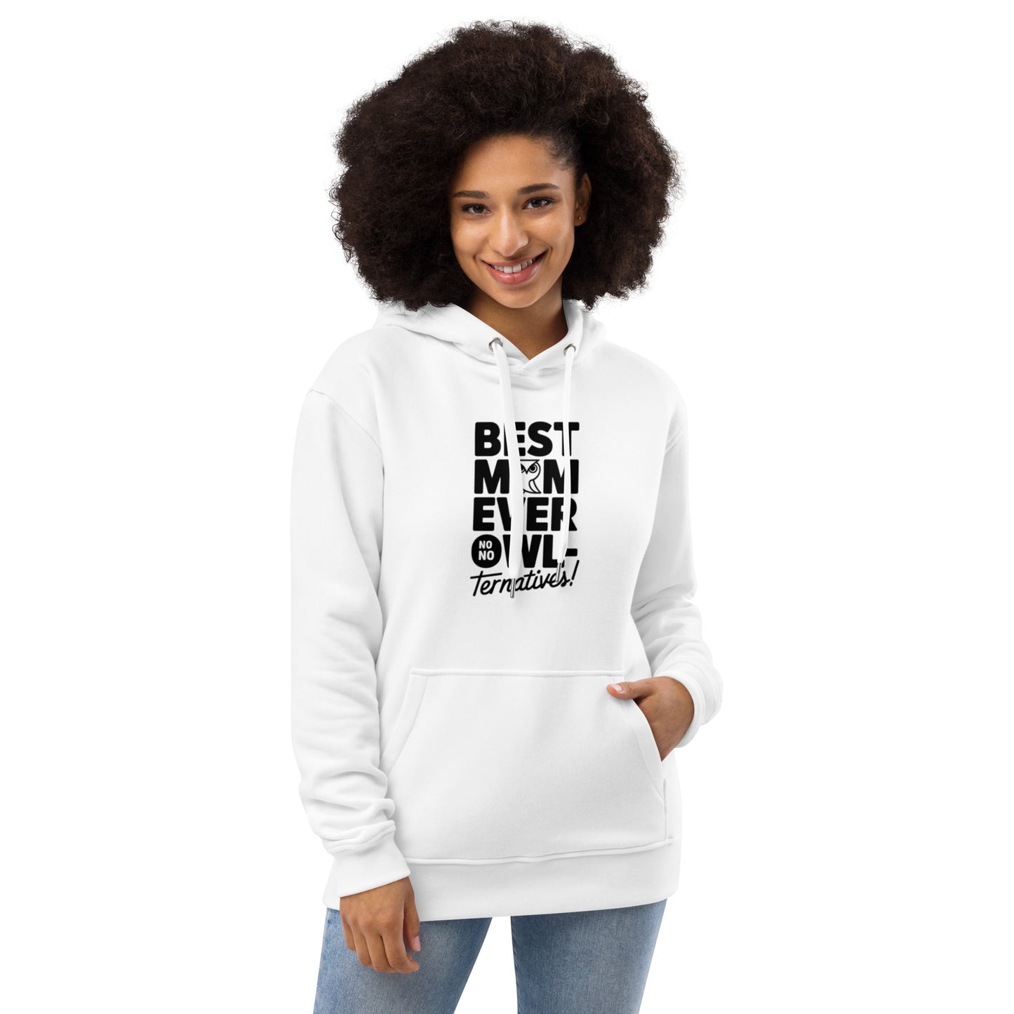 Premium Eco Hoodie – Owl-Themed Sustainable & Ethical Fashion White Dudeily