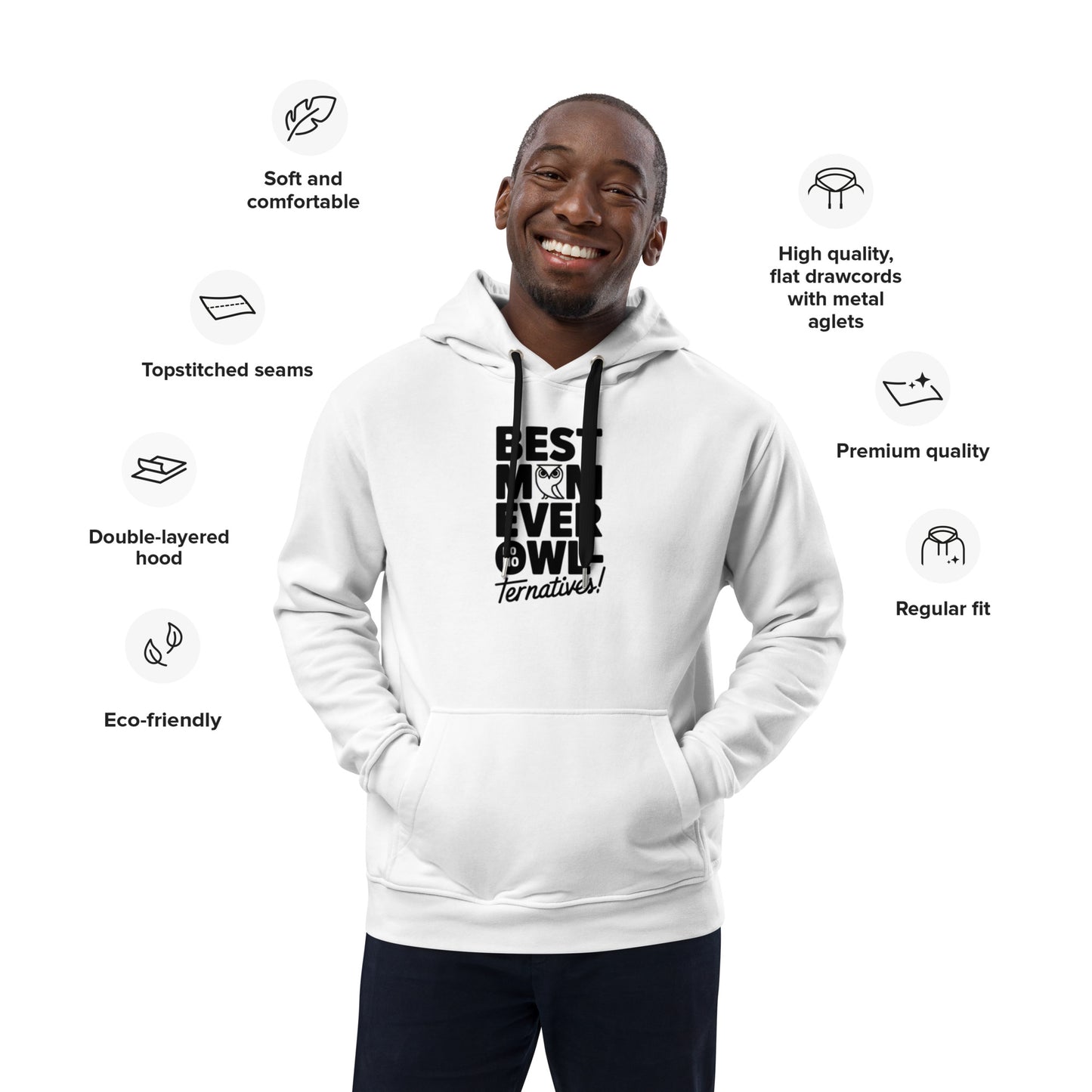 Premium Eco Hoodie – Owl-Themed Sustainable & Ethical Fashion Dudeily