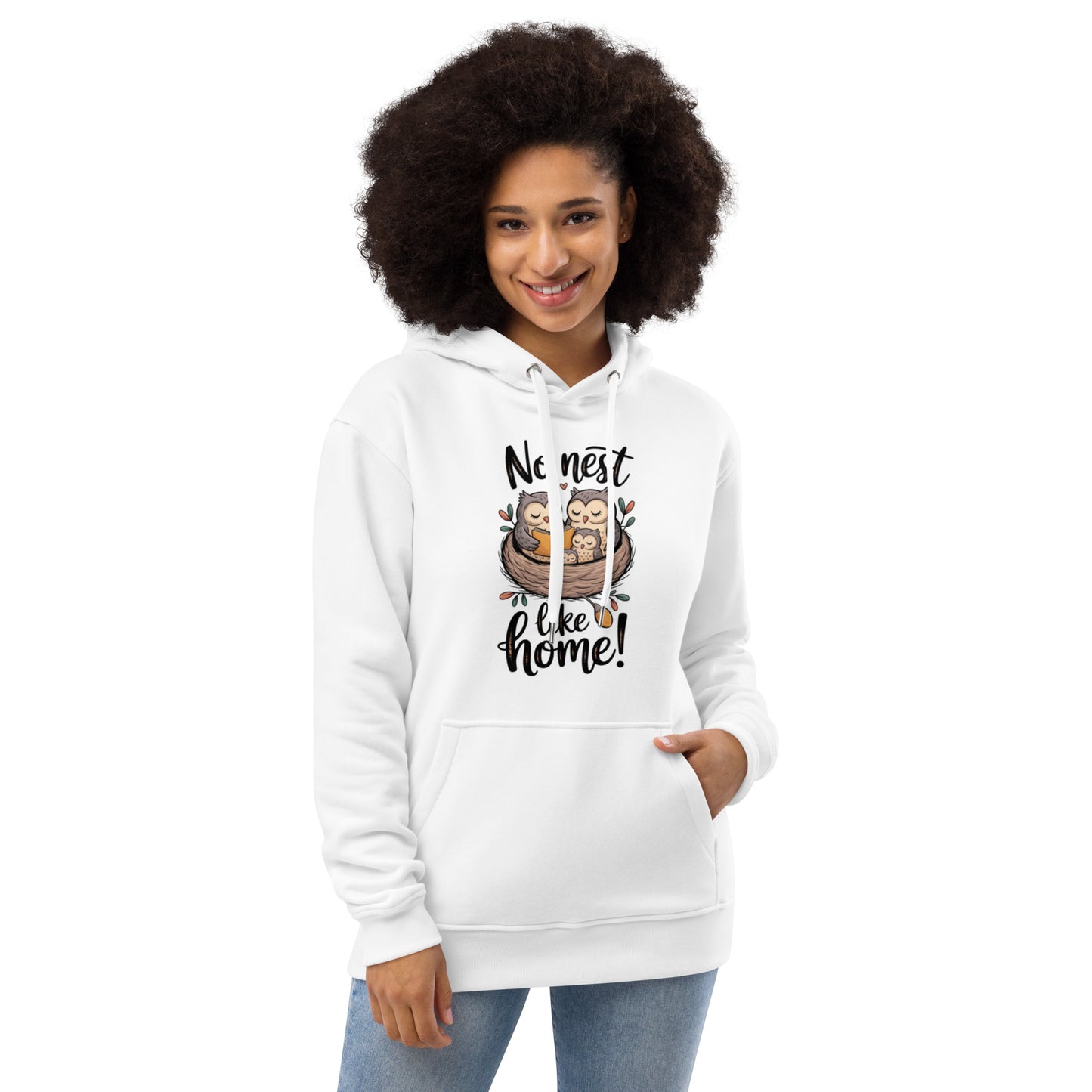 OwlNest Premium Eco Hoodie – Sustainable Luxury, Nature-Inspired White Dudeily