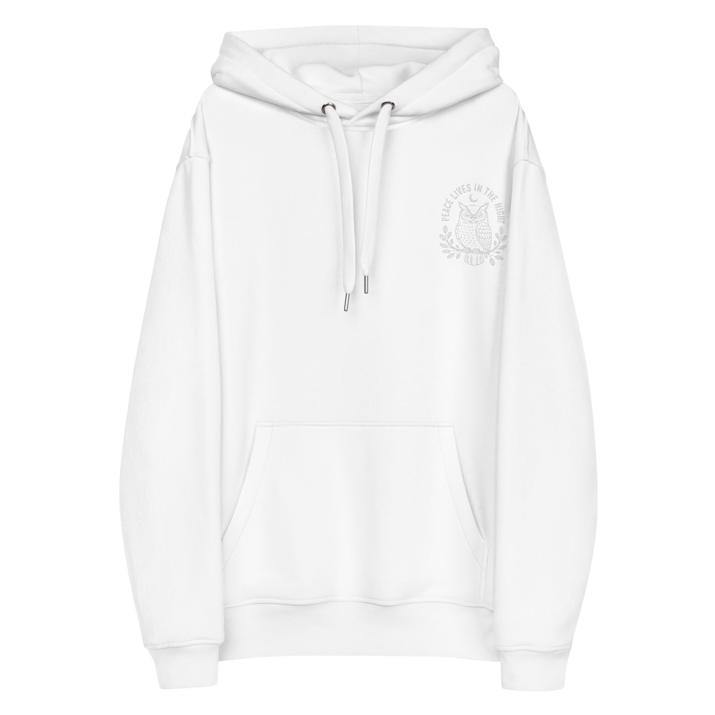 Owl Premium Eco Hoodie-'Peace Lives in the Night' in Fall | Sustainable Fashion Dudeily