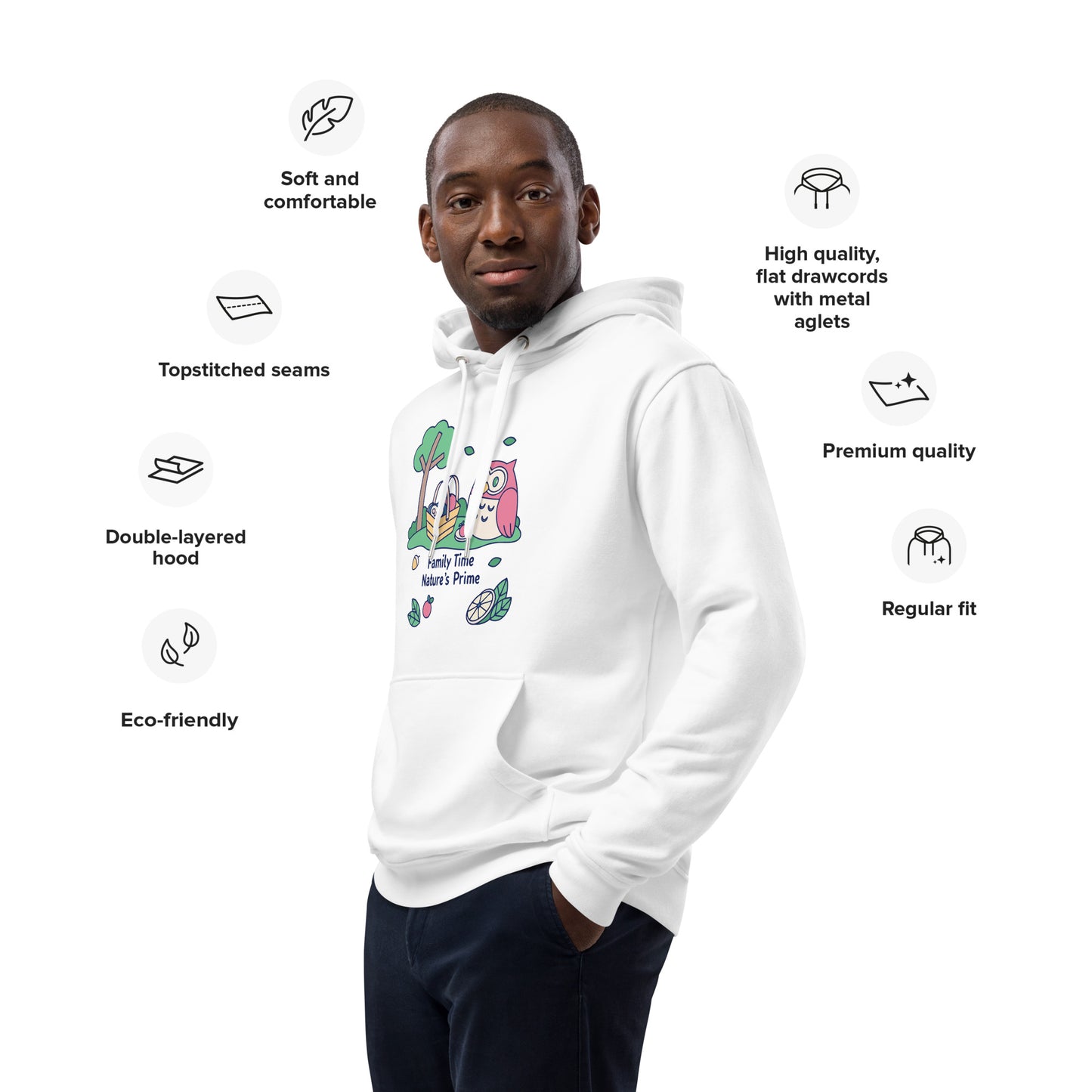 Premium Eco Hoodie – OwlElite Sustainable Fashion for Stylish Family Day Moments Dudeily