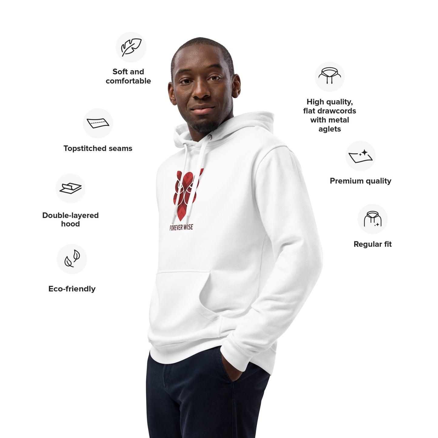 Premium Eco Hoodie: 'Forever Wise' in Fall | Sustainable Owl Fashion USA Dudeily