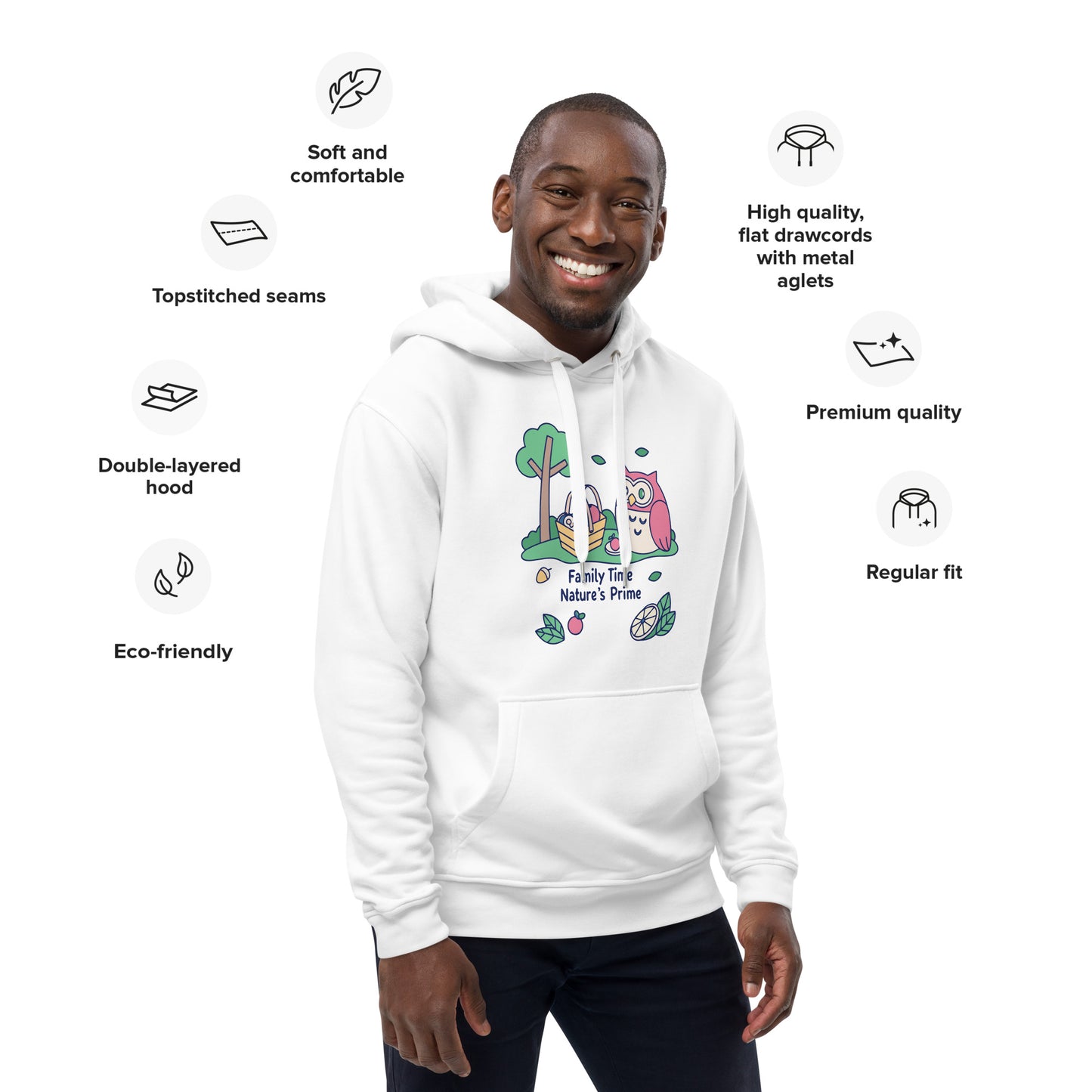 Premium Eco Hoodie – OwlElite Sustainable Fashion for Stylish Family Day Moments Dudeily