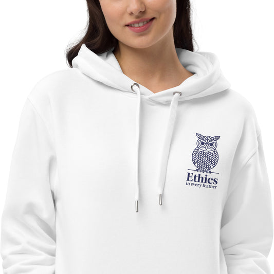 Owl Embroidered Premium Eco Hoodie – "Ethics in Every Feather" Sustainable Fashion Dudeily