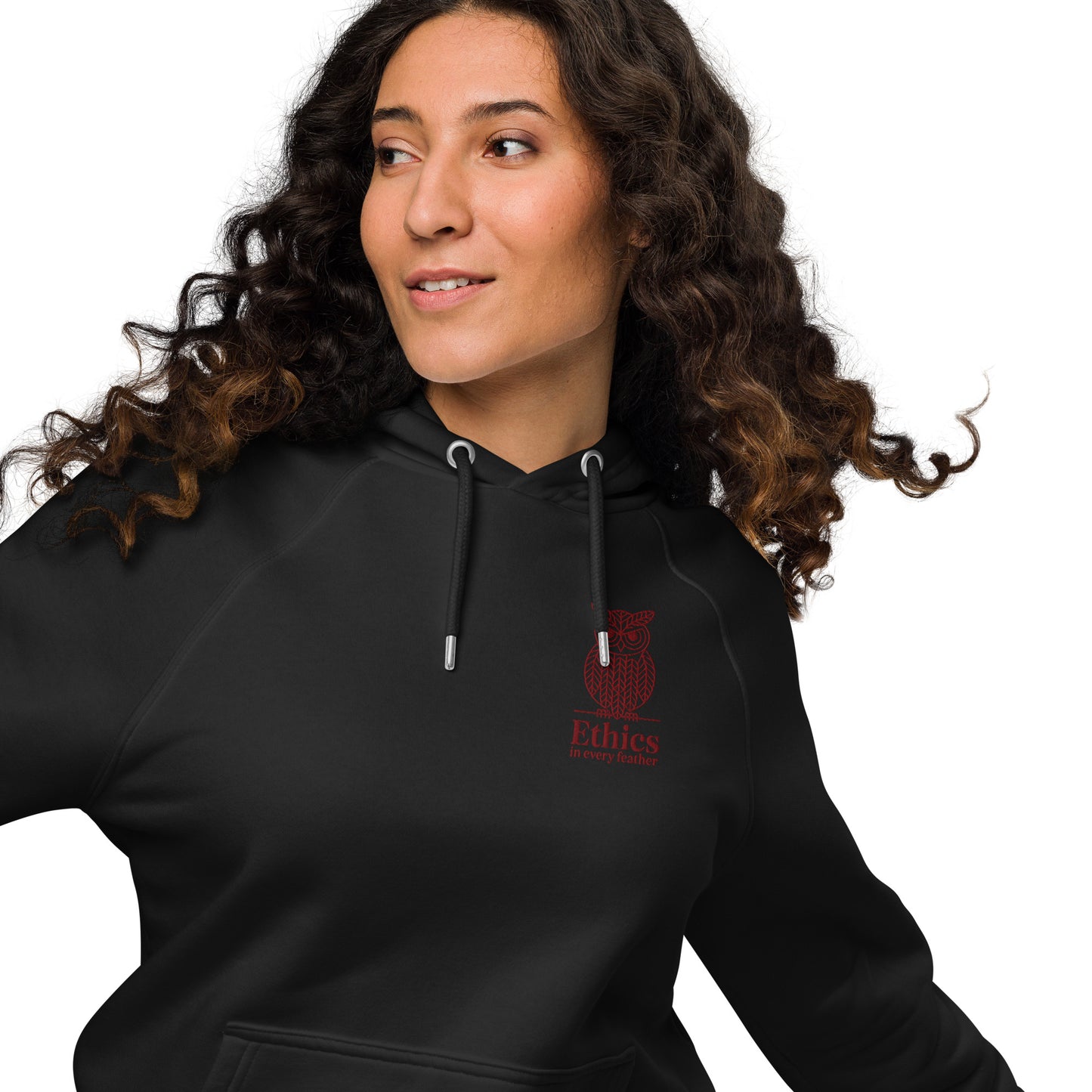 Owl Unisex Eco Raglan Hoodie – "Ethics in Every Feather" | Sustainable Fashion Dudeily