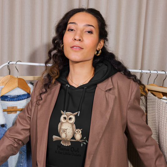 Unisex Eco Raglan Hoodie – Owl-Themed Eco-Friendly & Sustainable Dudeily