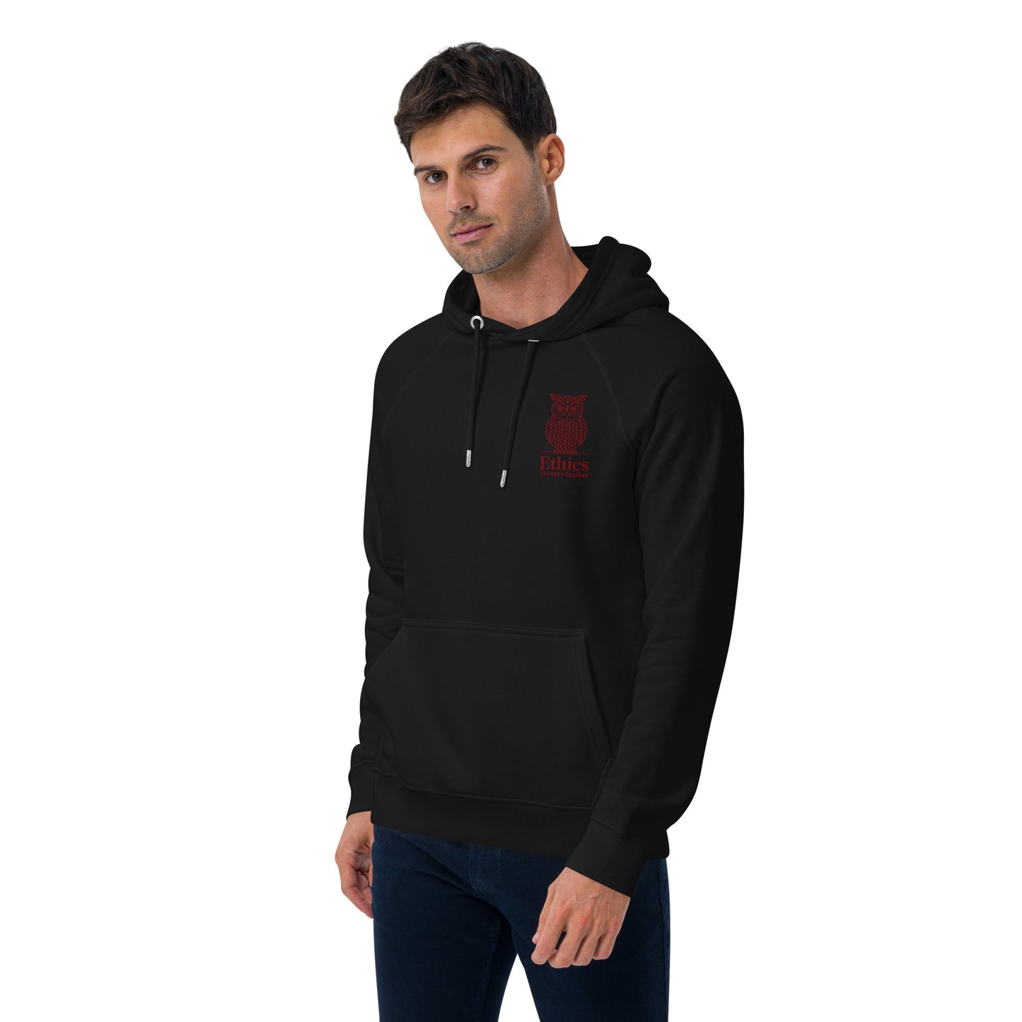 Owl Unisex Eco Raglan Hoodie – "Ethics in Every Feather" | Sustainable Fashion Dudeily