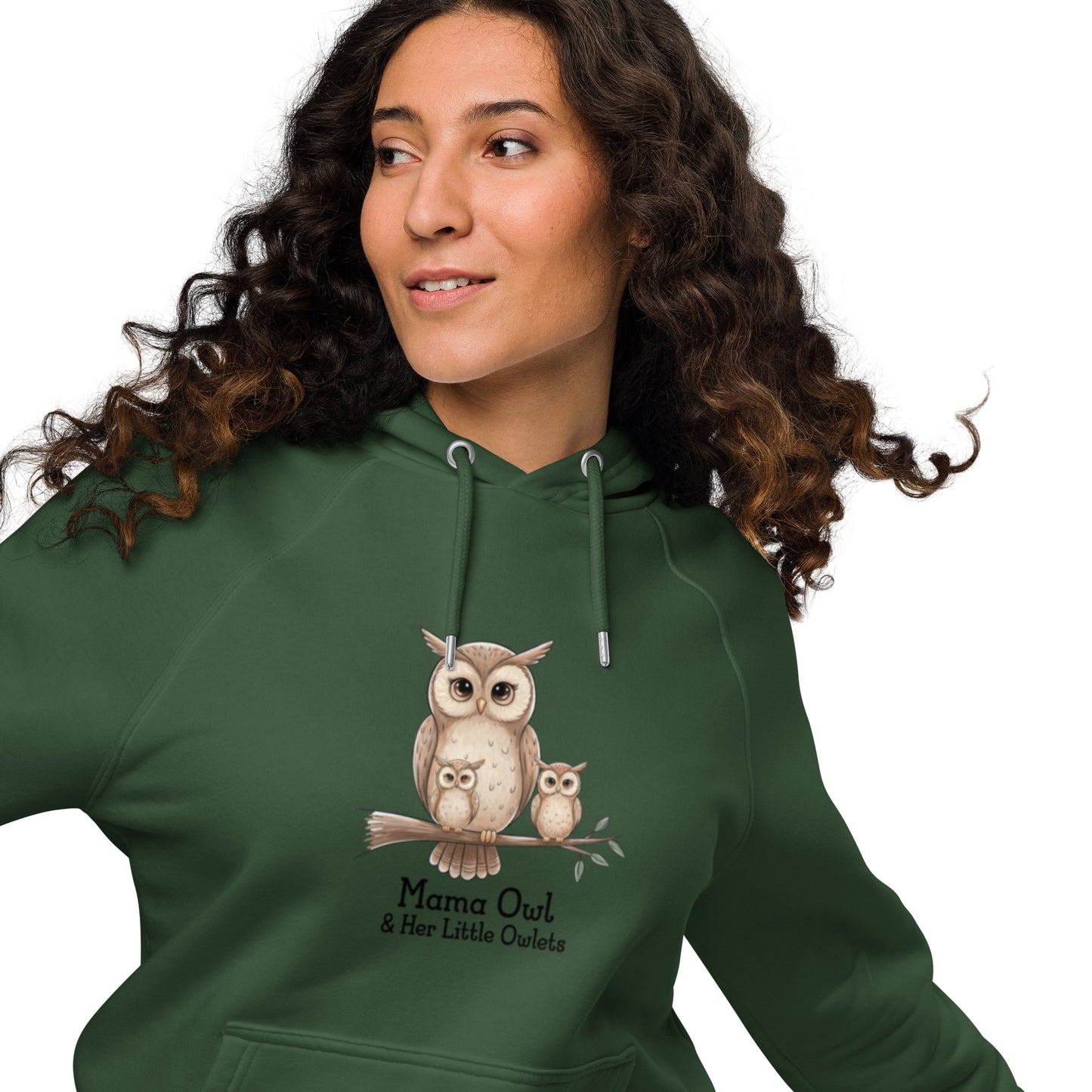 Unisex Eco Raglan Hoodie – Owl-Themed Eco-Friendly & Sustainable Dudeily