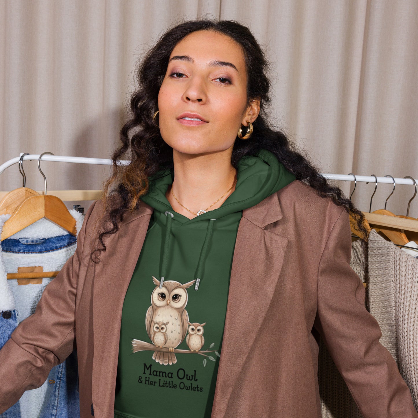 Unisex Eco Raglan Hoodie – Owl-Themed Eco-Friendly & Sustainable Dudeily