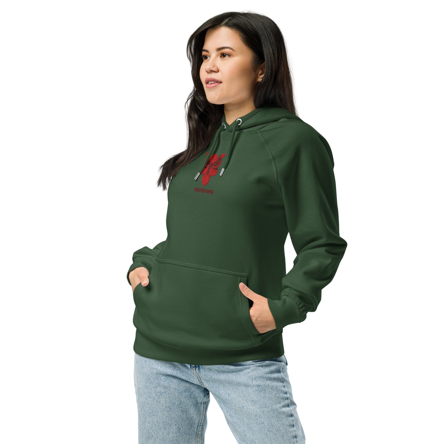 Owl Unisex Eco Raglan Hoodie: 'Forever Wise' in Fall | Sustainable Fashion USA Dudeily
