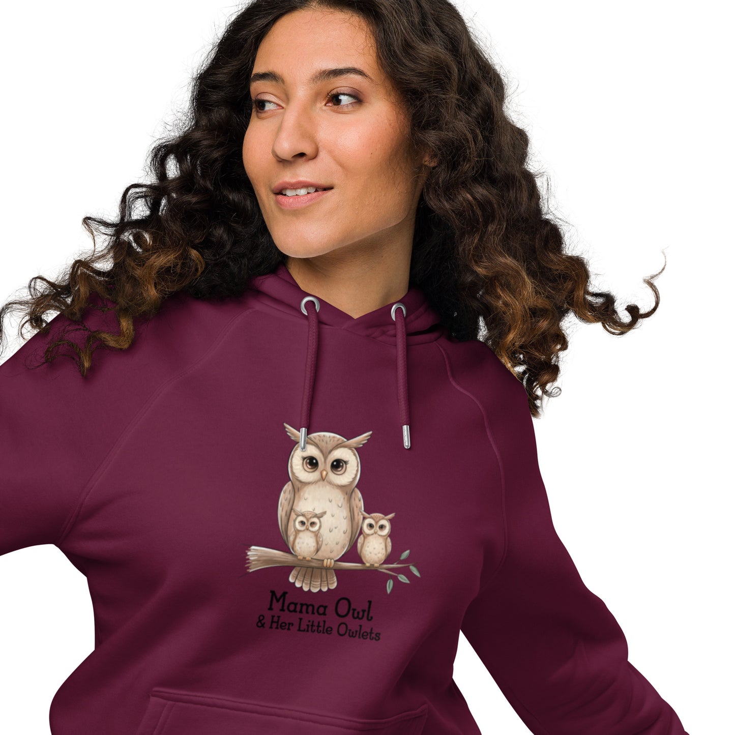 Unisex Eco Raglan Hoodie – Owl-Themed Eco-Friendly & Sustainable Dudeily