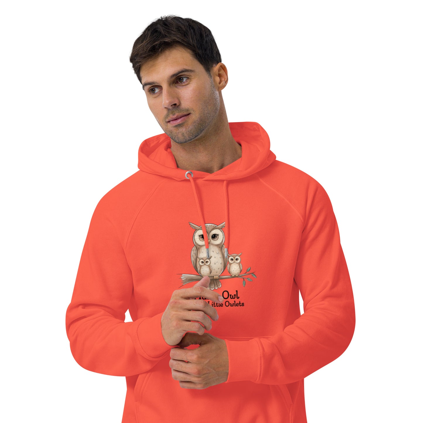 Unisex Eco Raglan Hoodie – Owl-Themed Eco-Friendly & Sustainable Dudeily