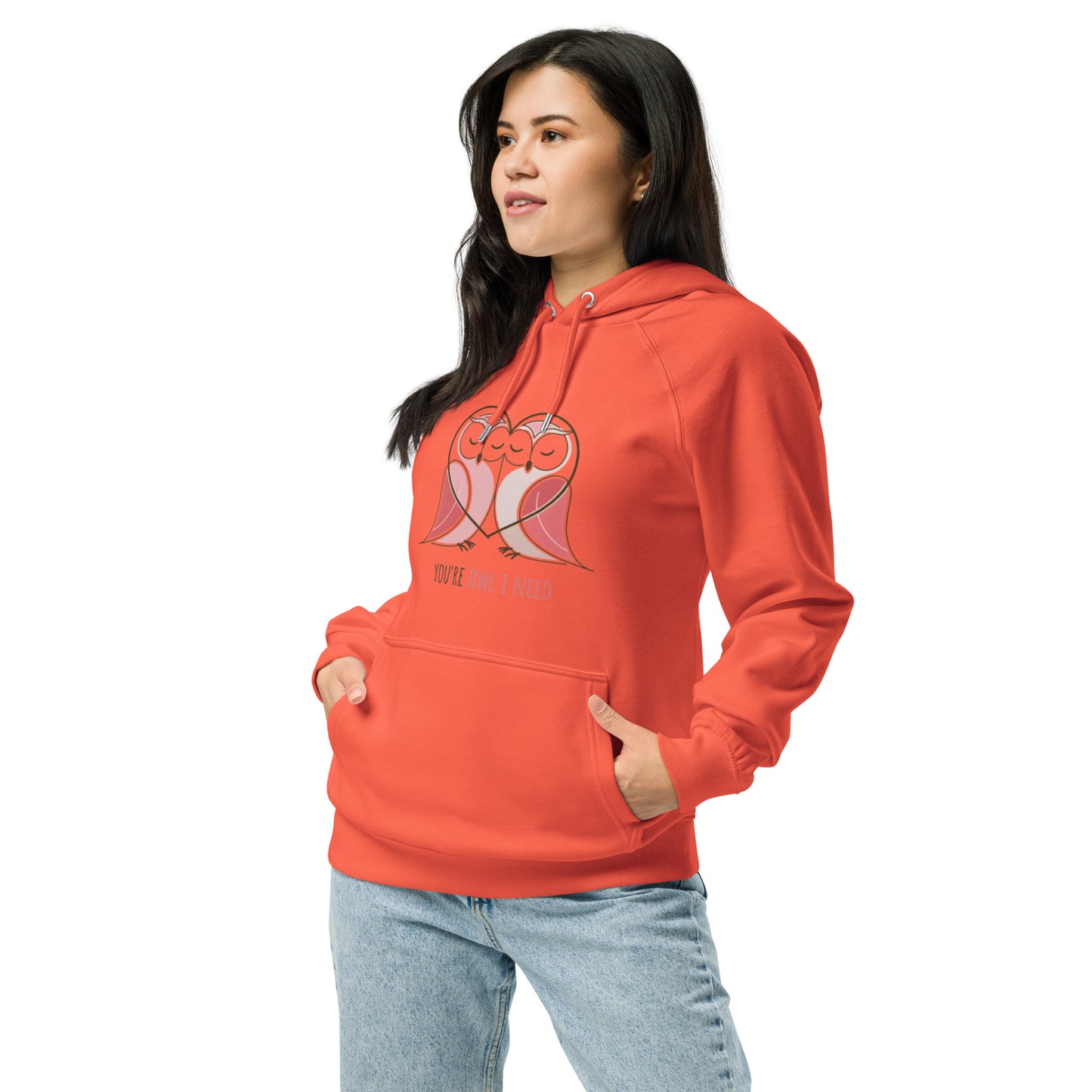 Owl-Themed Unisex Eco Raglan Hoodie | Sustainable, Stylish Comfort Dudeily