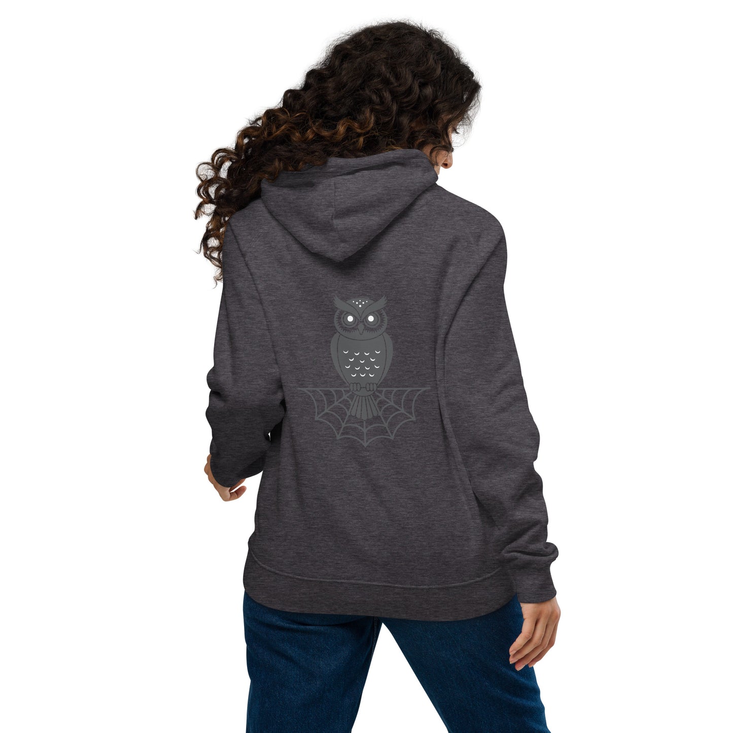 Unisex Eco Raglan Hoodie: Halloween Owl Sustainable Style USA Dudeily