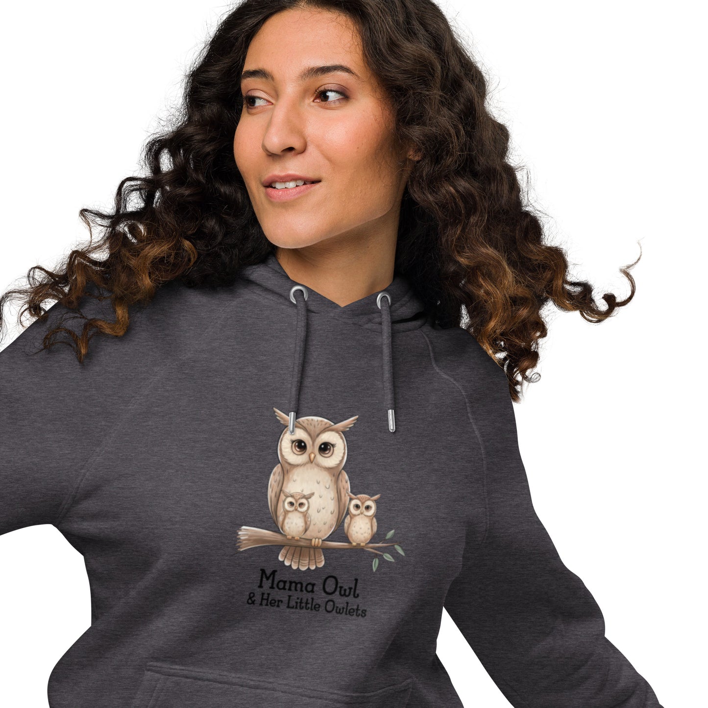 Unisex Eco Raglan Hoodie – Owl-Themed Eco-Friendly & Sustainable Dudeily