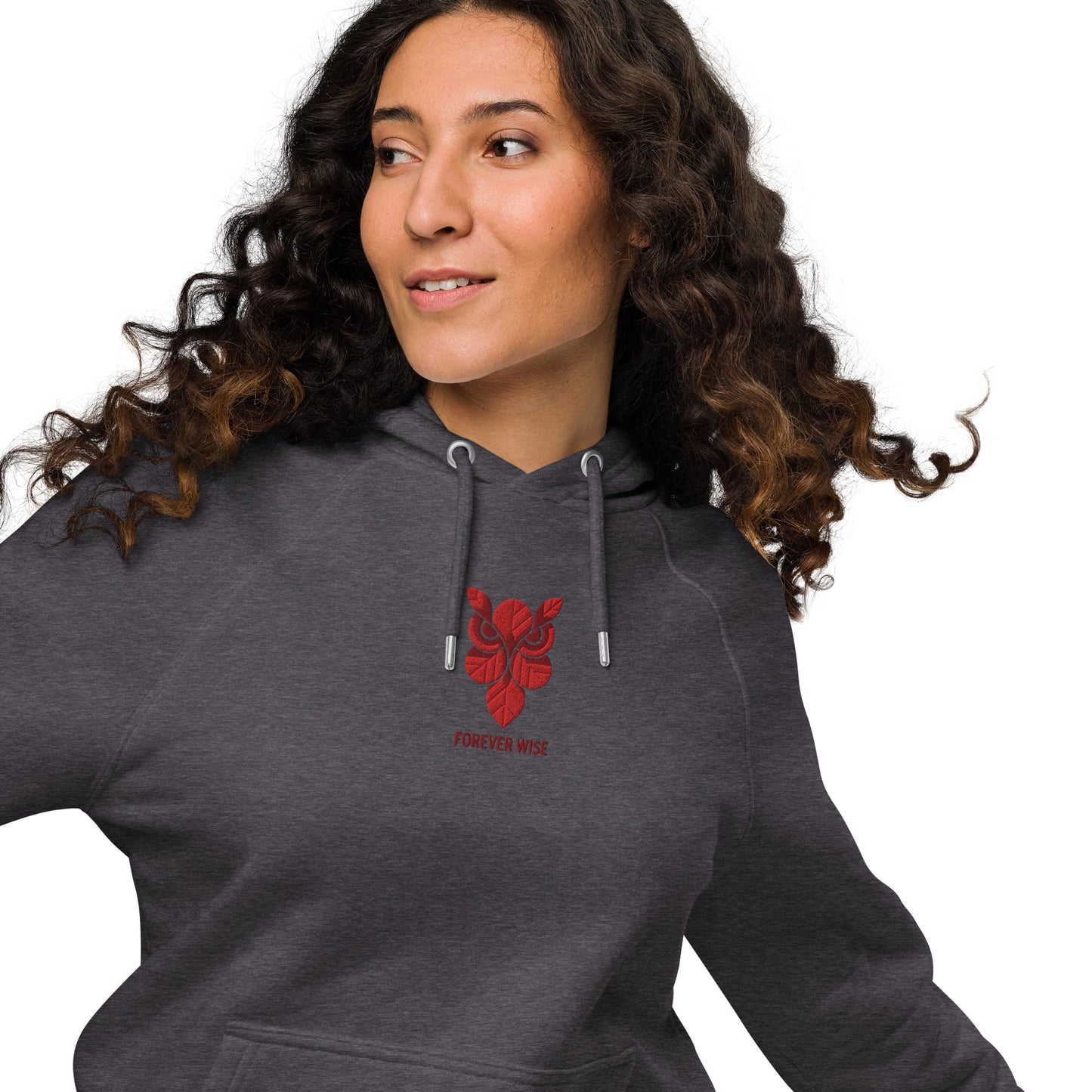 Owl Unisex Eco Raglan Hoodie: 'Forever Wise' in Fall | Sustainable Fashion USA Dudeily