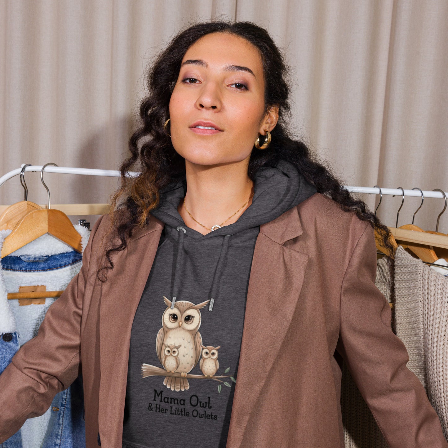 Unisex Eco Raglan Hoodie – Owl-Themed Eco-Friendly & Sustainable Dudeily