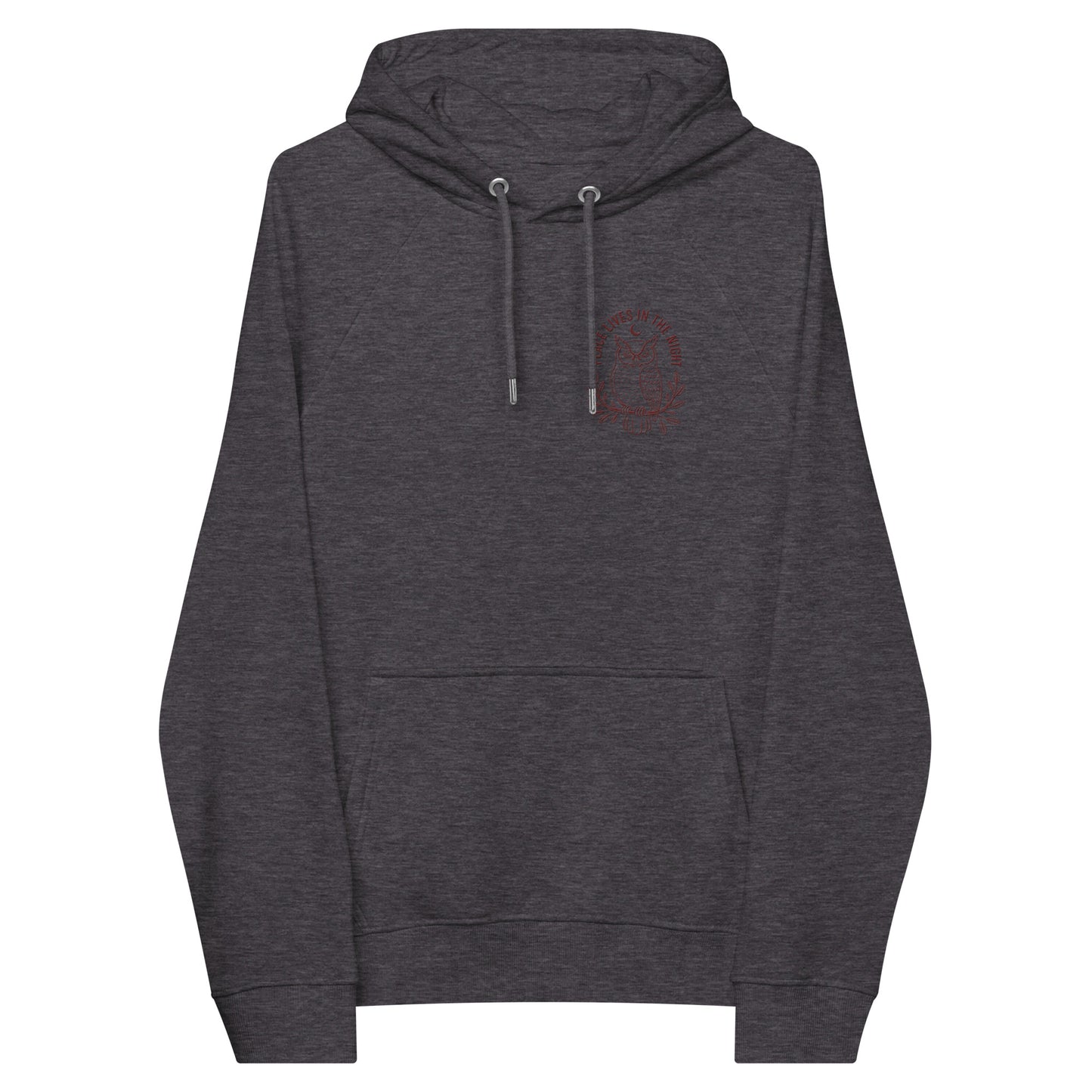 Owl Unisex Eco Raglan Hoodie – 'Peace Lives in the Night' in Fall | Sustainable Fashion Dudeily
