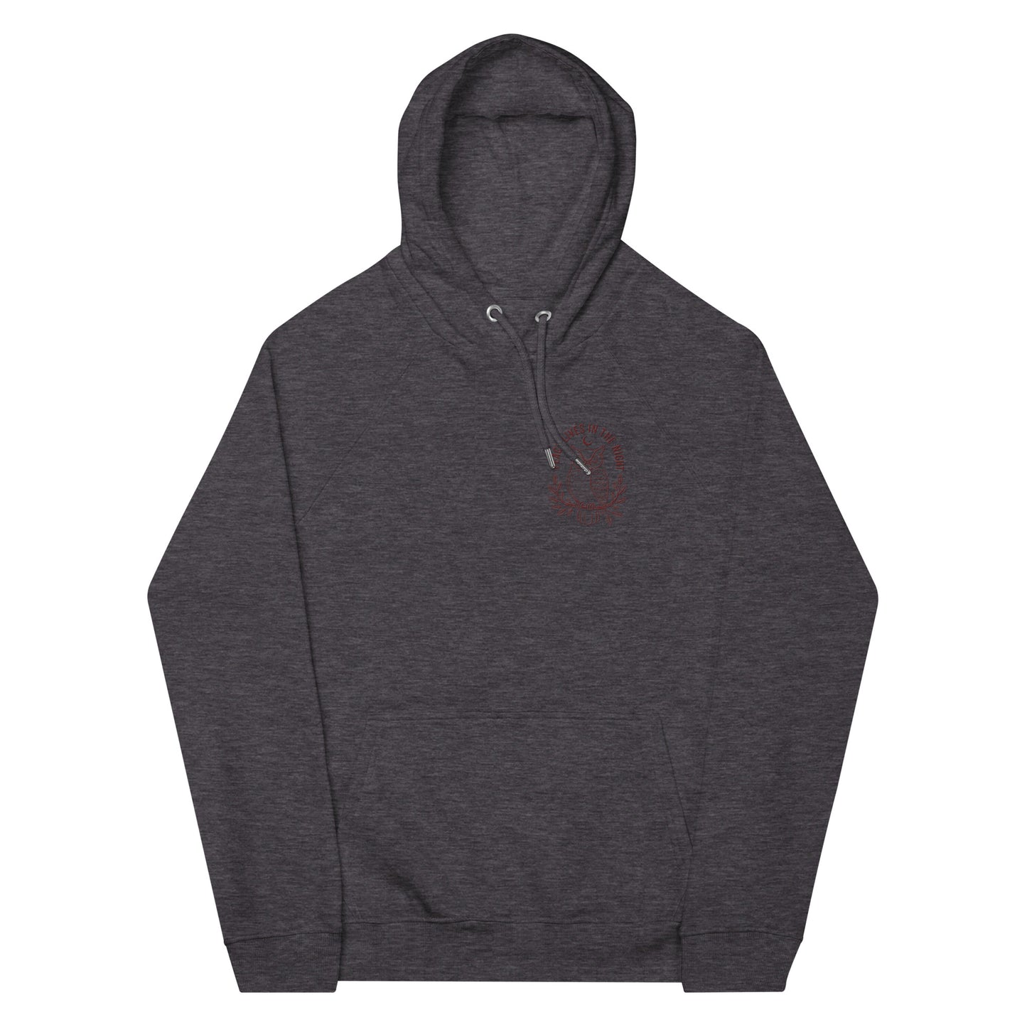 Owl Unisex Eco Raglan Hoodie – 'Peace Lives in the Night' in Fall | Sustainable Fashion Dudeily