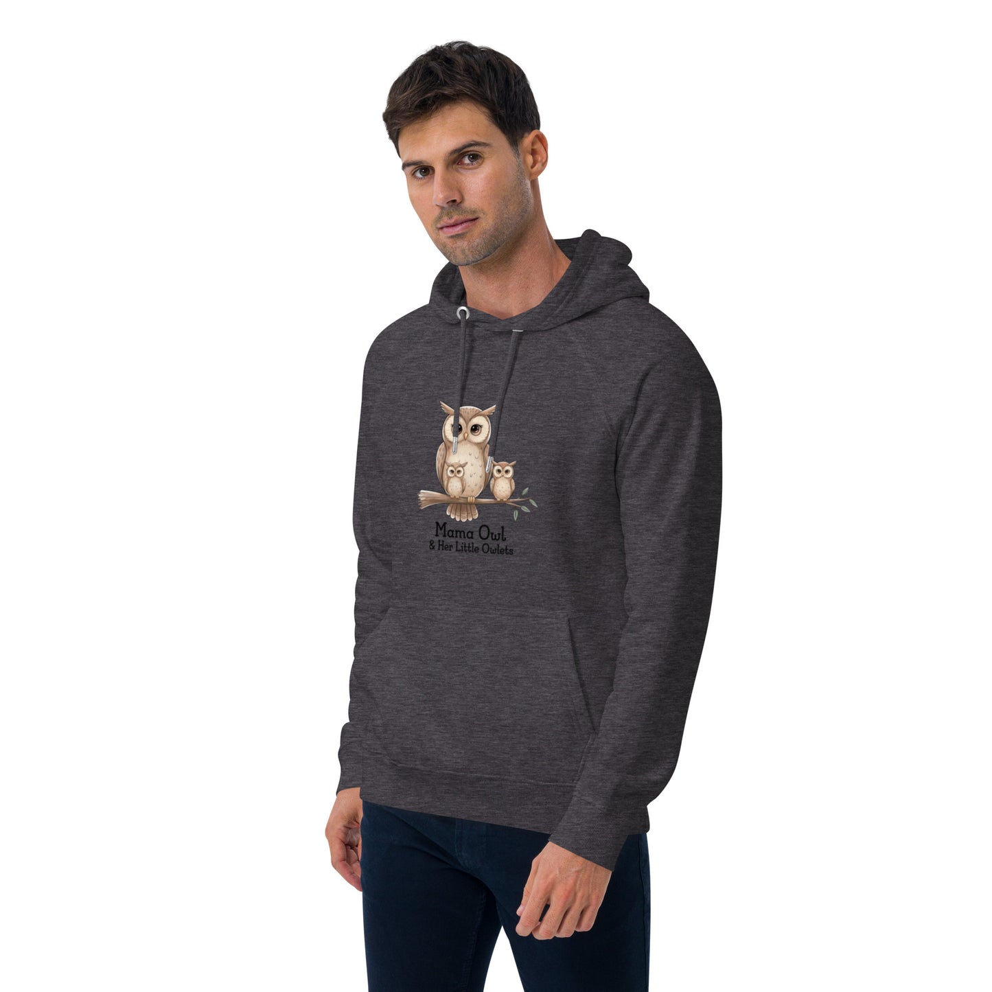 Unisex Eco Raglan Hoodie – Owl-Themed Eco-Friendly & Sustainable Dudeily