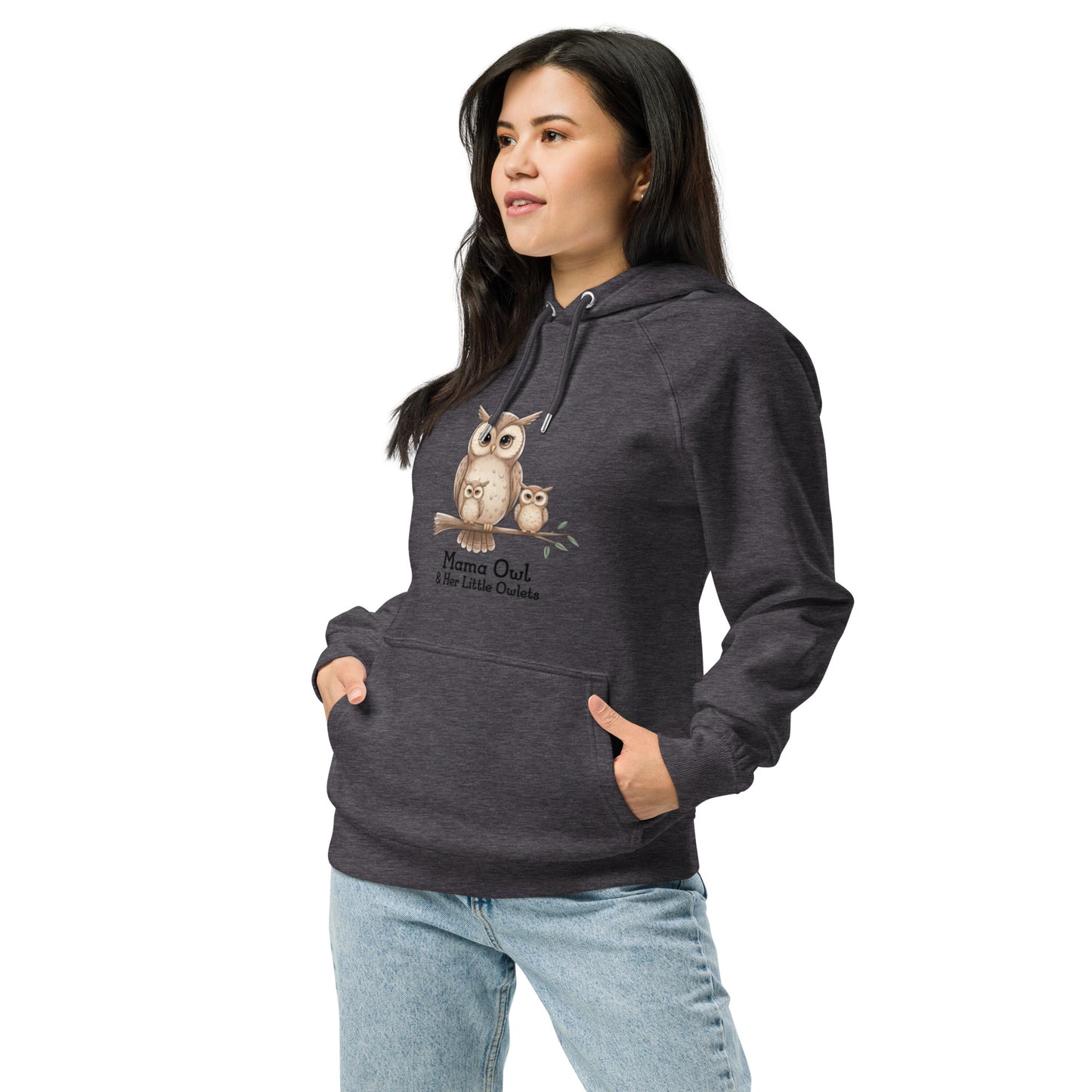 Unisex Eco Raglan Hoodie – Owl-Themed Eco-Friendly & Sustainable Dudeily
