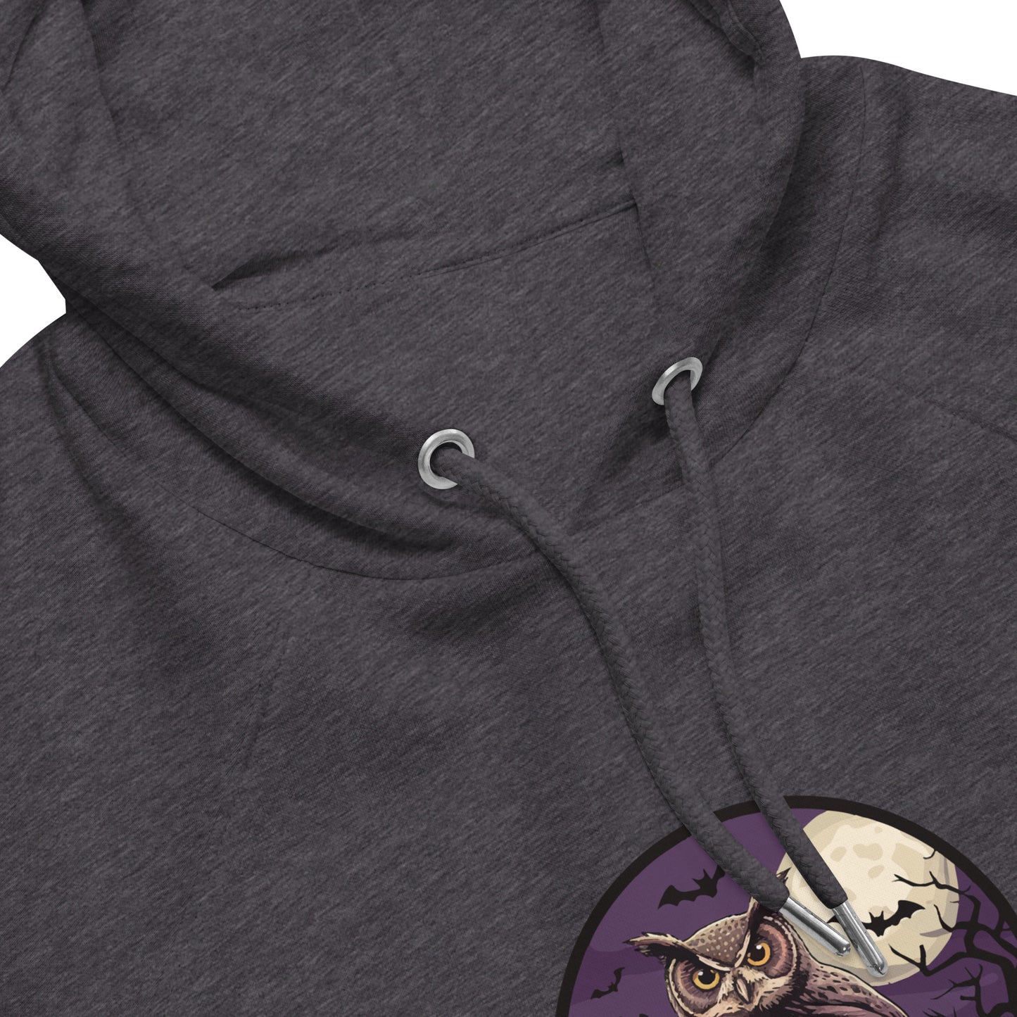 Unisex Eco Raglan Hoodie: Halloween Owl Sustainable Cozy Style USA Dudeily