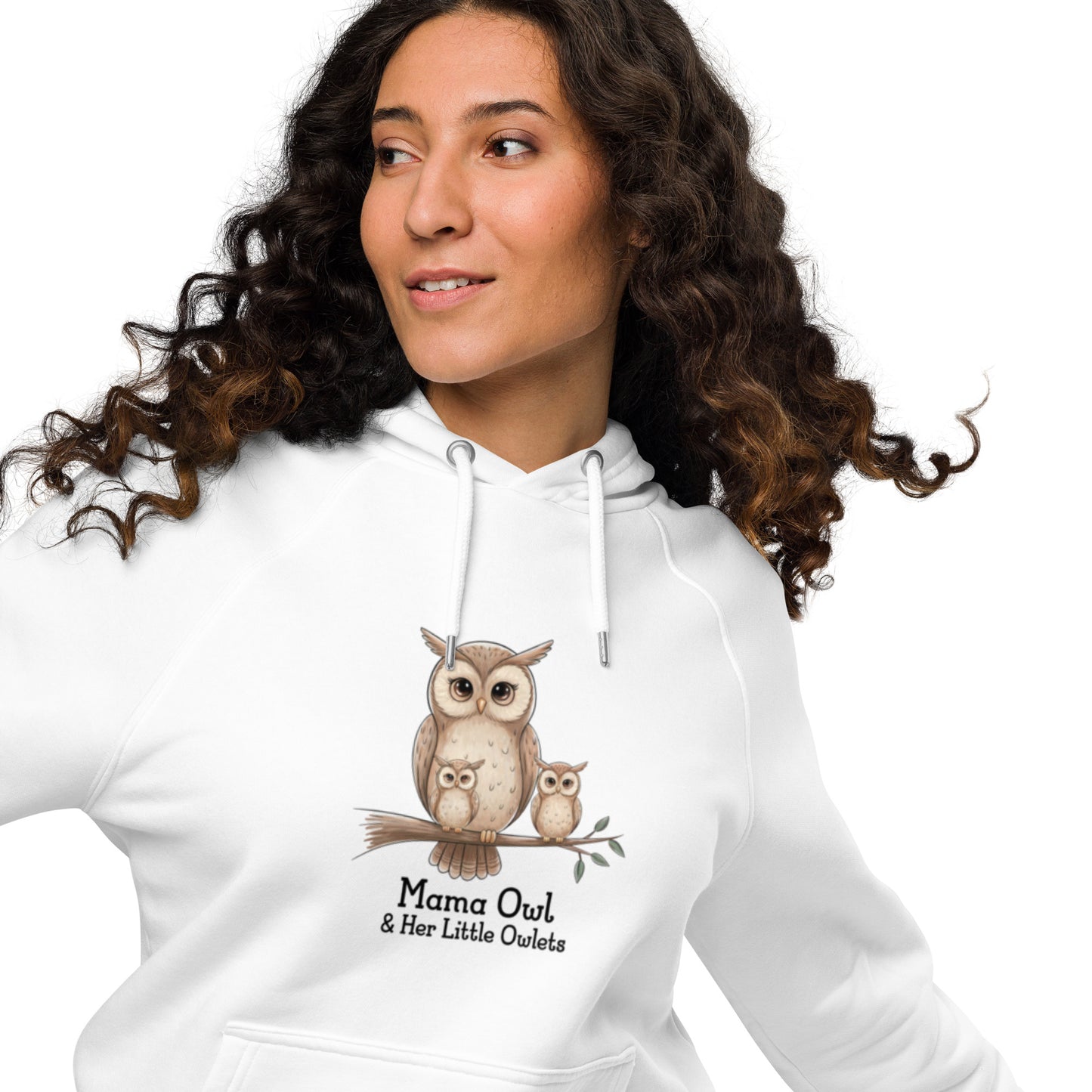 Unisex Eco Raglan Hoodie – Owl-Themed Eco-Friendly & Sustainable Dudeily