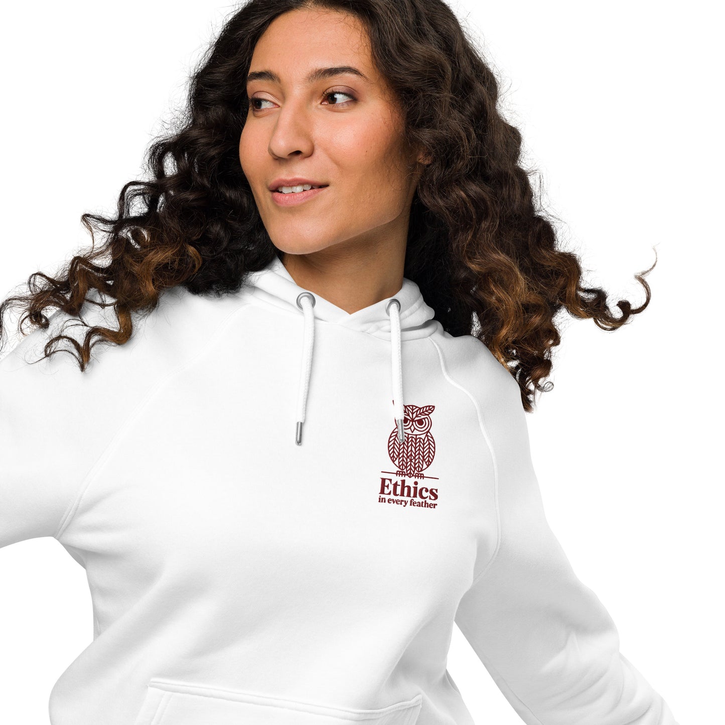 Owl Unisex Eco Raglan Hoodie – "Ethics in Every Feather" | Sustainable Fashion Dudeily