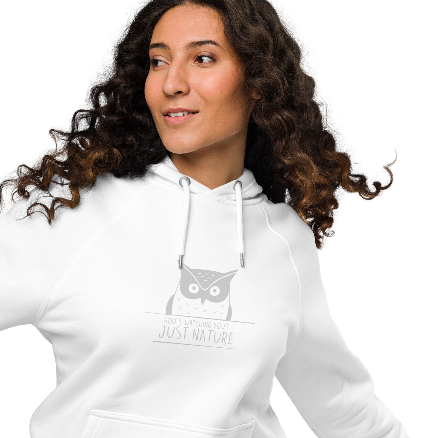 Eco Raglan Hoodie: 'Hoo's Watching You? Just Nature' in Fall | Eco-Friendly Owl Apparel USA Dudeily