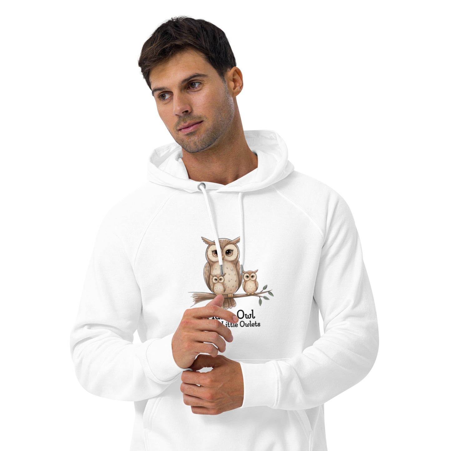 Unisex Eco Raglan Hoodie – Owl-Themed Eco-Friendly & Sustainable Dudeily