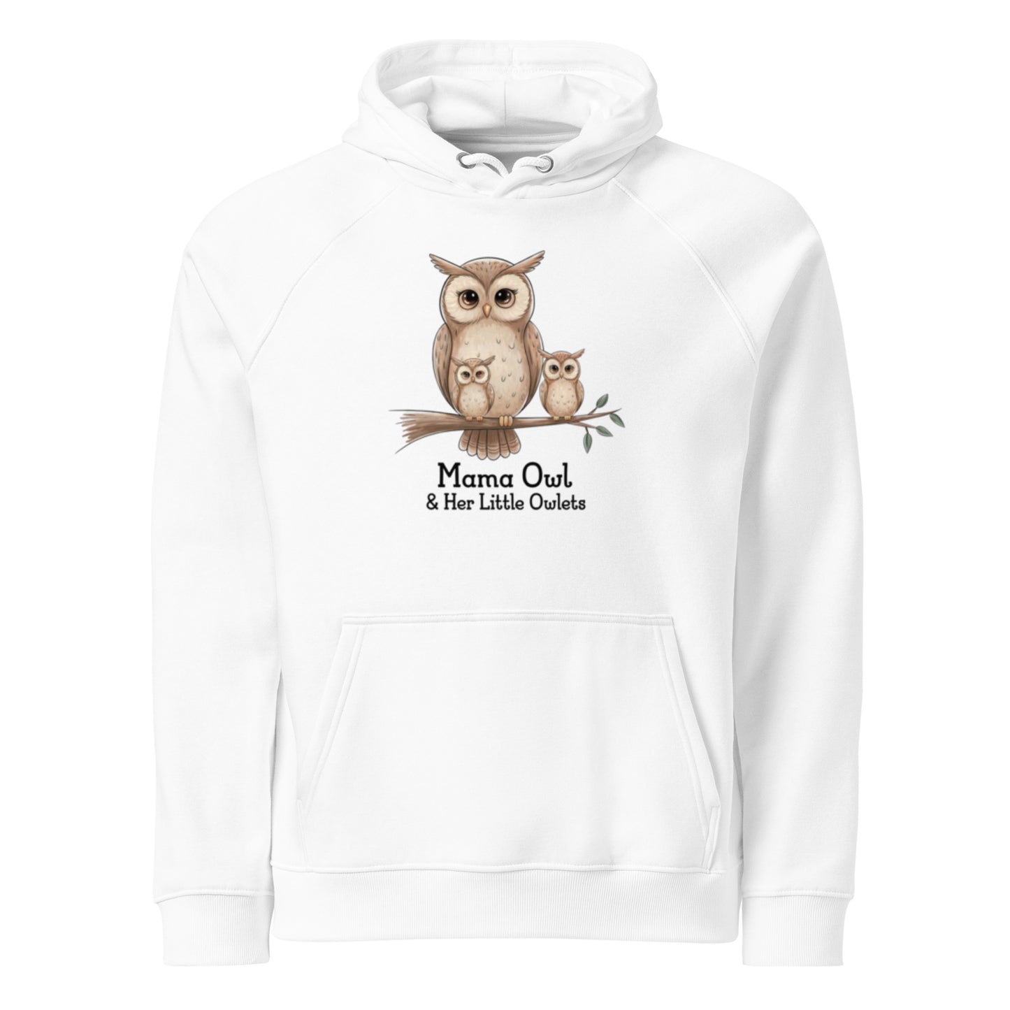 Unisex Eco Raglan Hoodie – Owl-Themed Eco-Friendly & Sustainable Dudeily