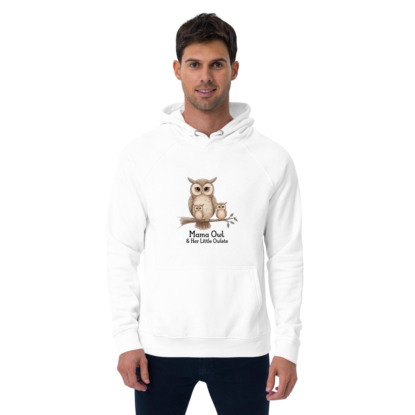 Unisex Eco Raglan Hoodie – Owl-Themed Eco-Friendly & Sustainable Dudeily