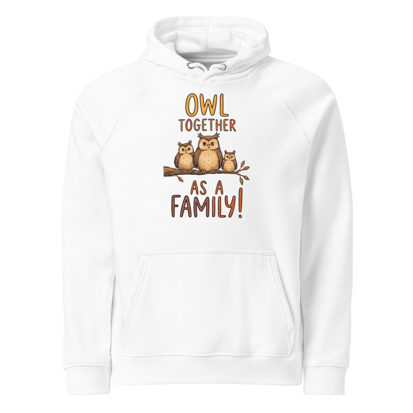 OwlNest Unisex Eco Raglan Hoodie – Where Comfort Meets Conscious Living White Dudeily