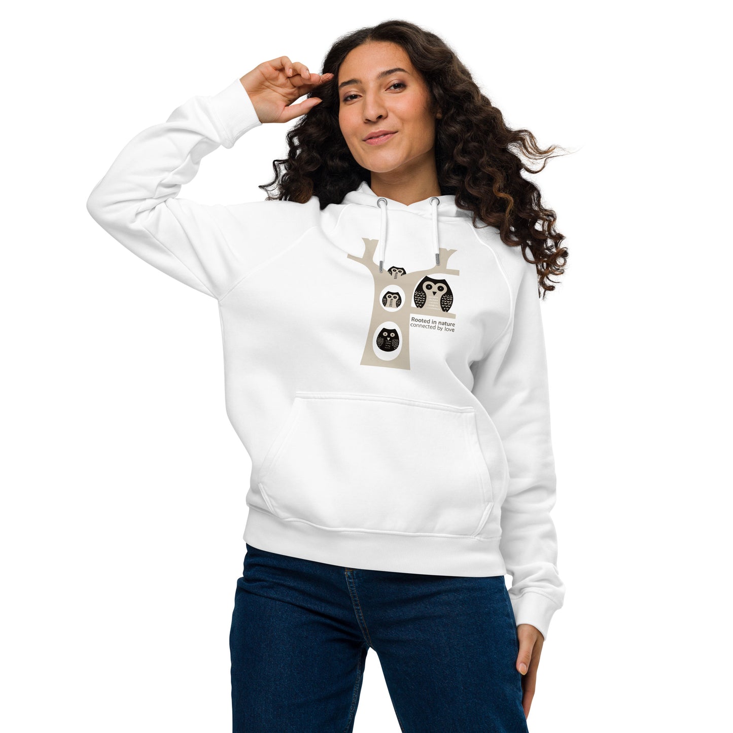 Unisex Eco Raglan Hoodie – OwlInspired Sustainable Fashion USA White Dudeily