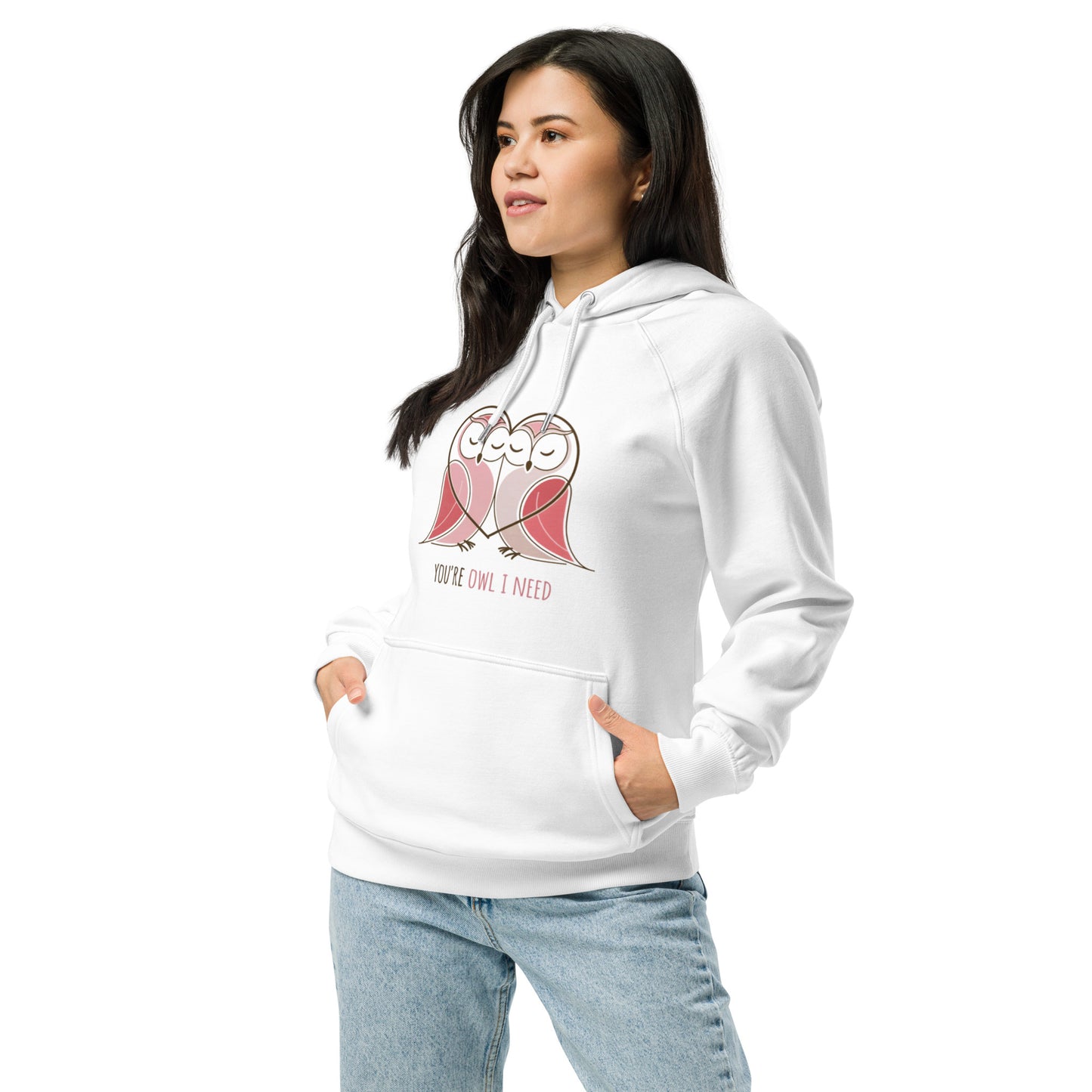 Owl-Themed Unisex Eco Raglan Hoodie | Sustainable, Stylish Comfort Dudeily