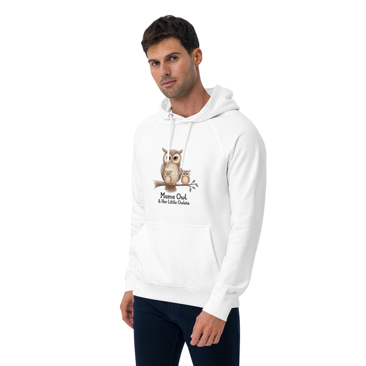 Unisex Eco Raglan Hoodie – Owl-Themed Eco-Friendly & Sustainable Dudeily