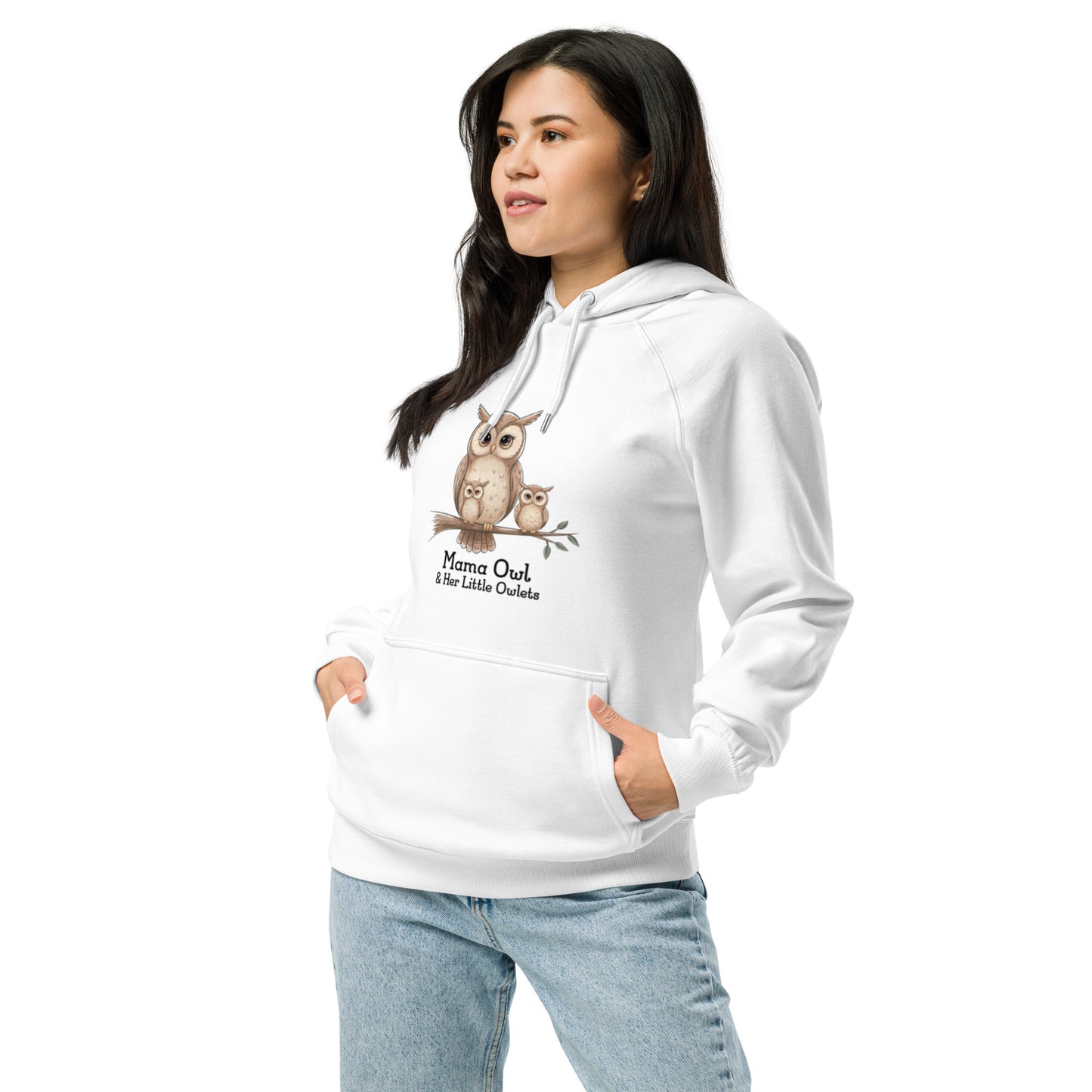 Unisex Eco Raglan Hoodie – Owl-Themed Eco-Friendly & Sustainable Dudeily