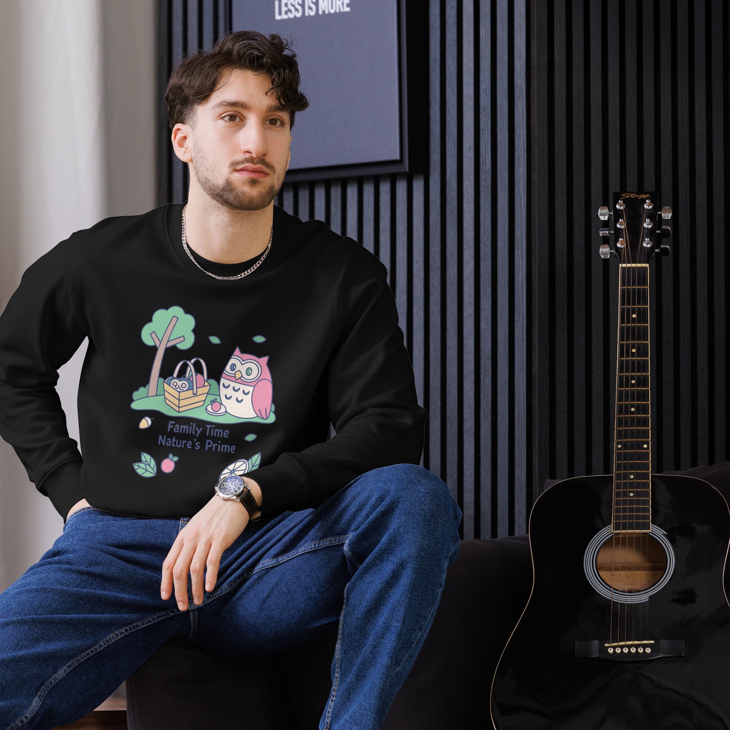 Unisex Eco Sweatshirt – OwlPure Sustainable Fashion for Family Day Comfort Dudeily