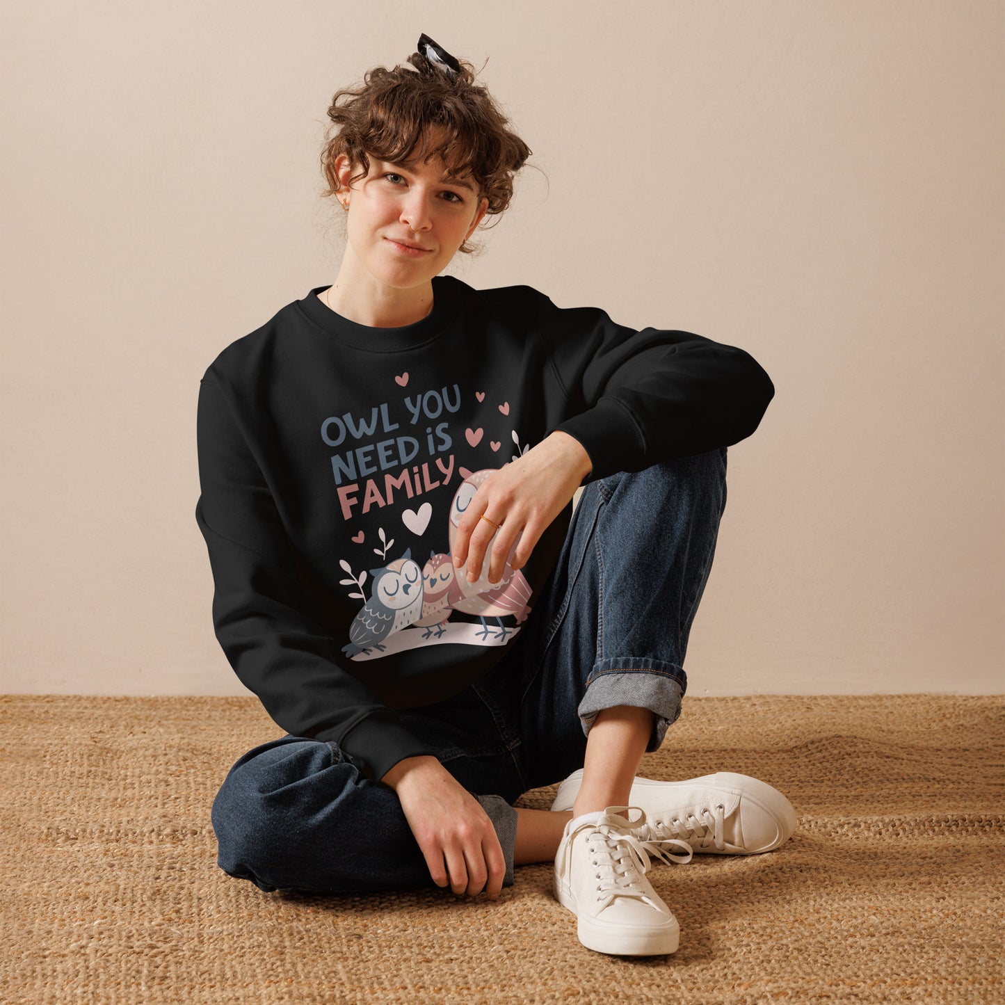 Unisex Eco Sweatshirt – OwlPure Sustainable Fashion for Family Day Comfort Dudeily