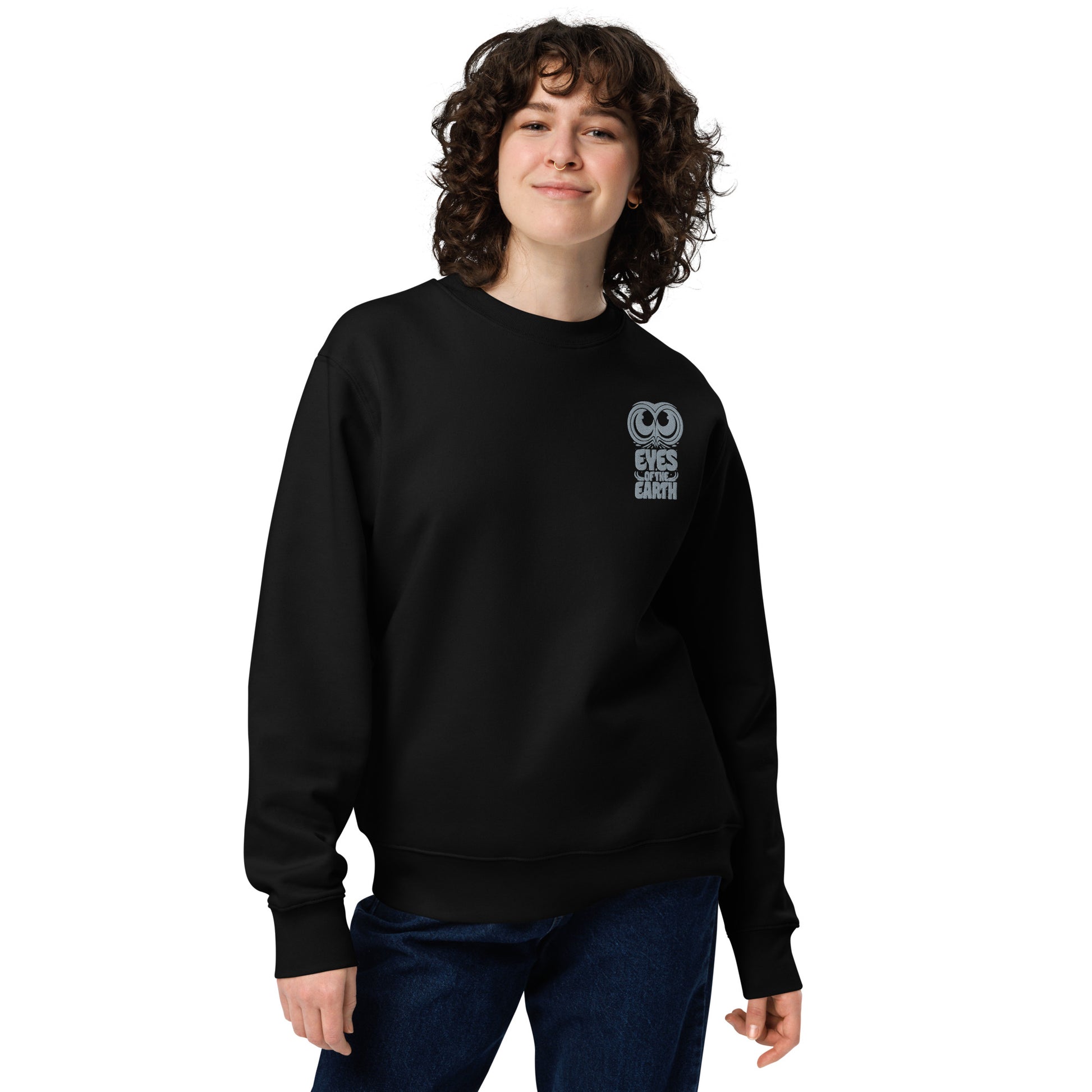 Owl Unisex Eco Sweatshirt: 'Eyes of the Earth' in Fall | Sustainable Fashion USA Dudeily