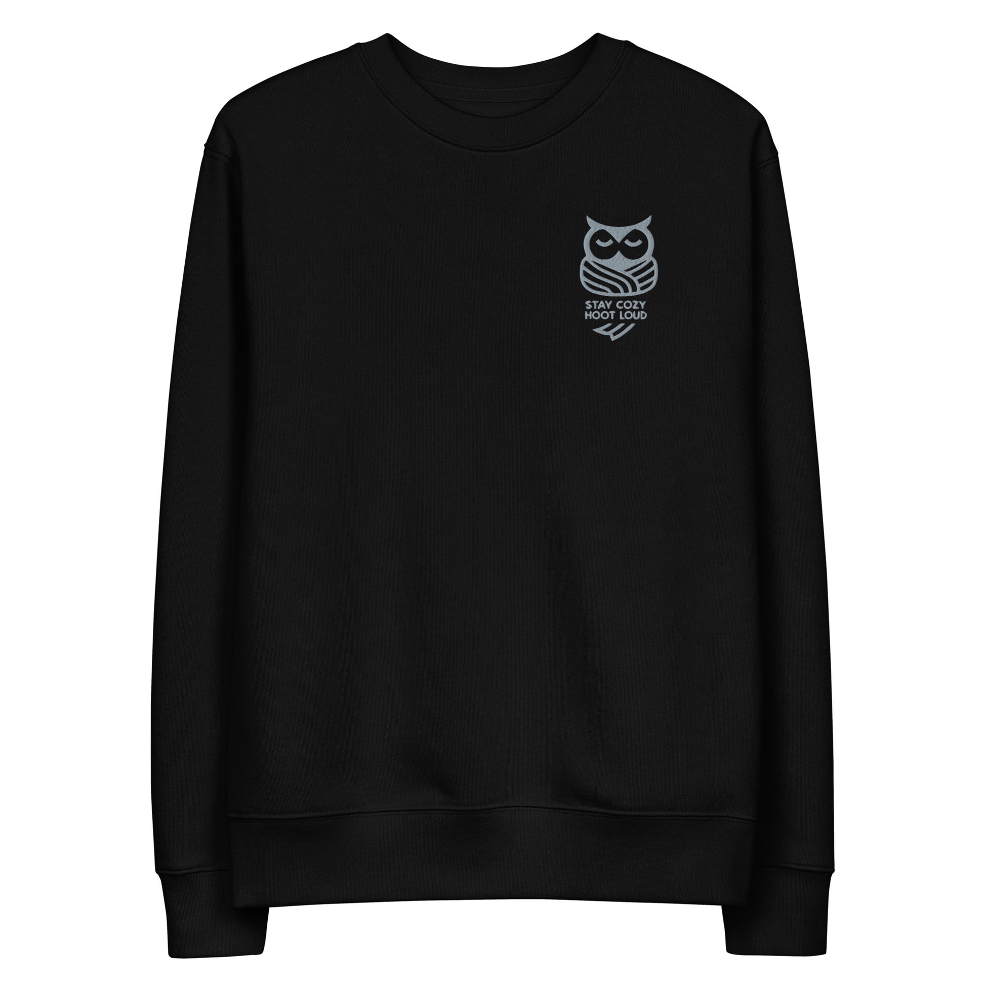 Owl Unisex Eco Sweatshirt: 'Stay Cozy Hoot Loud' in Fall | Sustainable Owl Fashion USA Dudeily