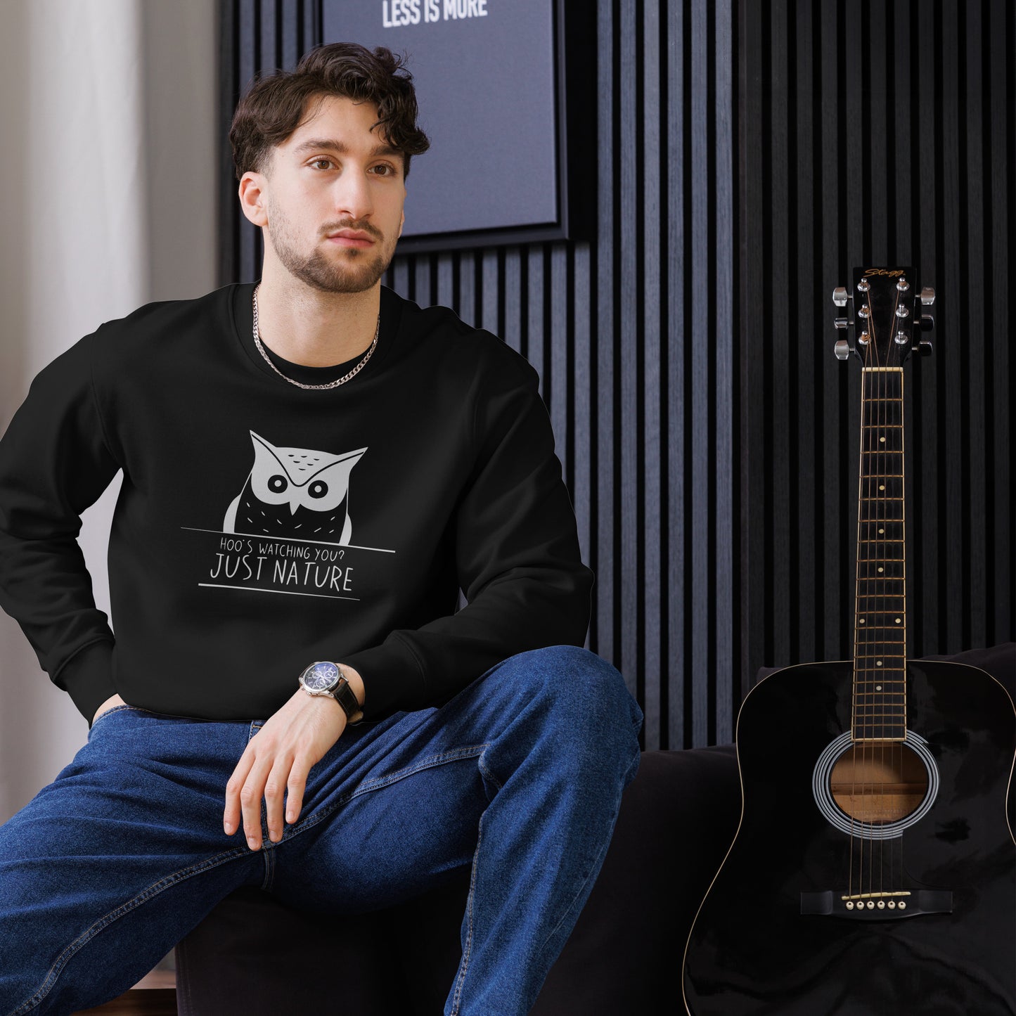 Unisex Eco Sweatshirt: 'Stay Cozy Hoot Loud' in Fall | Eco-Friendly Owl Apparel USA Dudeily