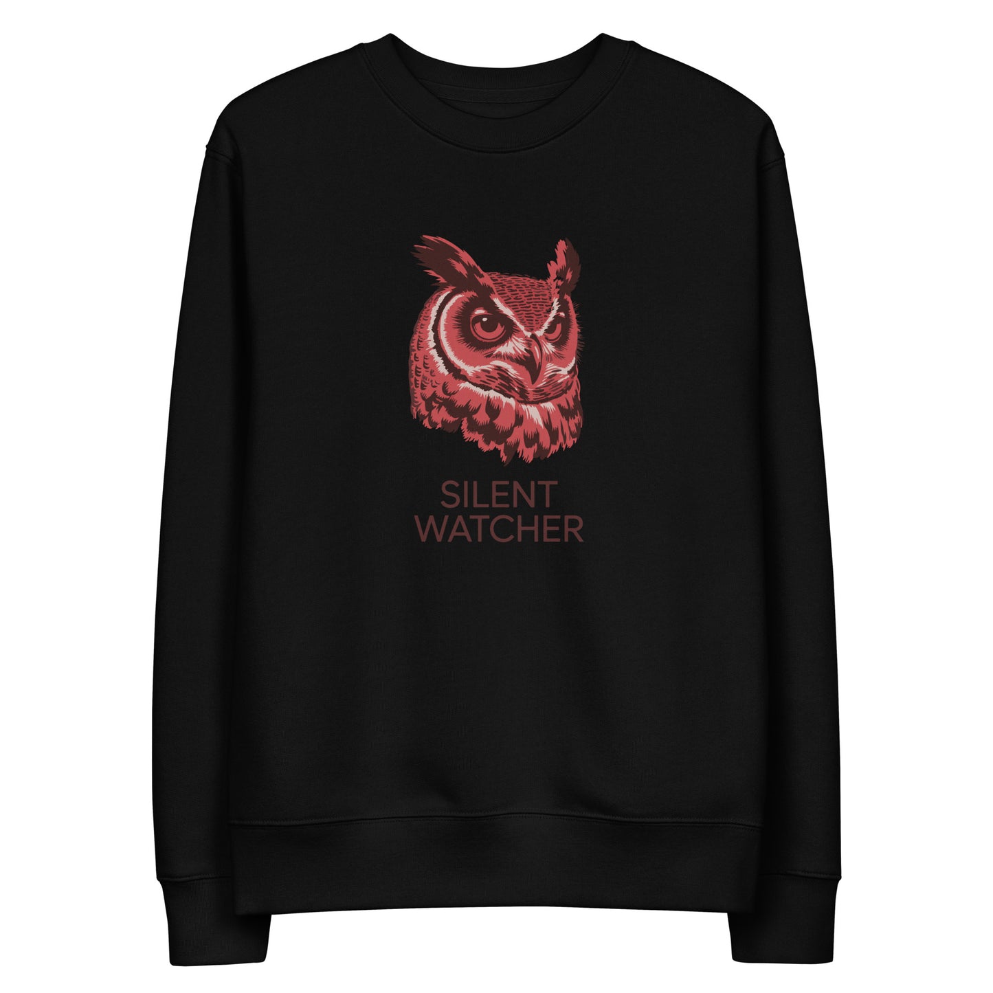 Unisex Eco Sweatshirt: ‘Silent Watcher’ in Fall | Eco-Friendly Owl Apparel USA Dudeily