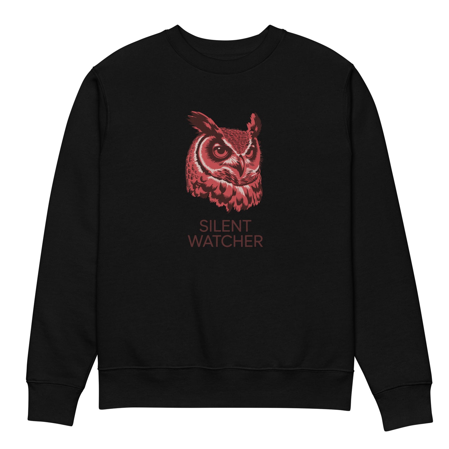 Unisex Eco Sweatshirt: ‘Silent Watcher’ in Fall | Eco-Friendly Owl Apparel USA Dudeily