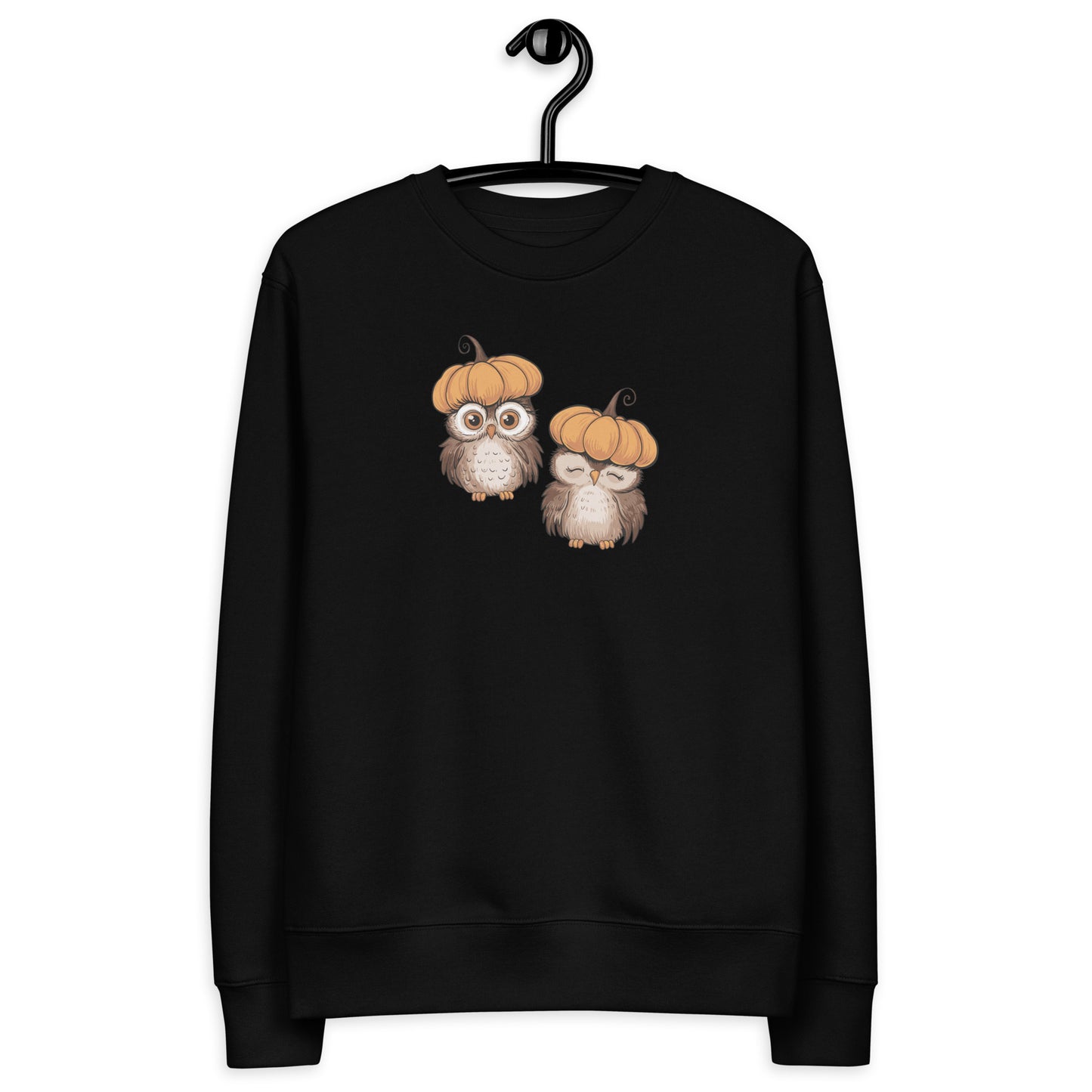Unisex Eco Sweatshirt: Halloween Owl Sustainable Cozy Style USA Dudeily